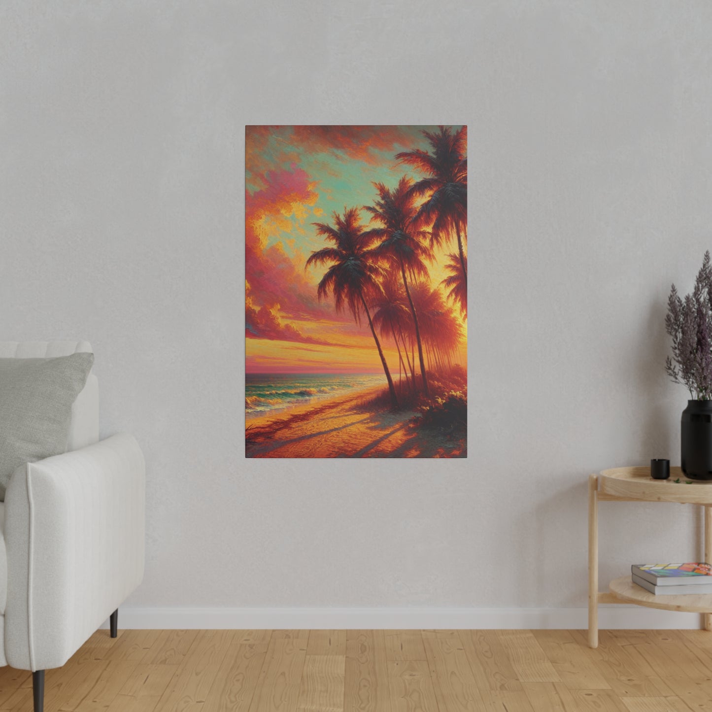 2846J - miami beach art, sunset background, ocean art work, beach art work, sunset designs, miami beach painting, miami beach print