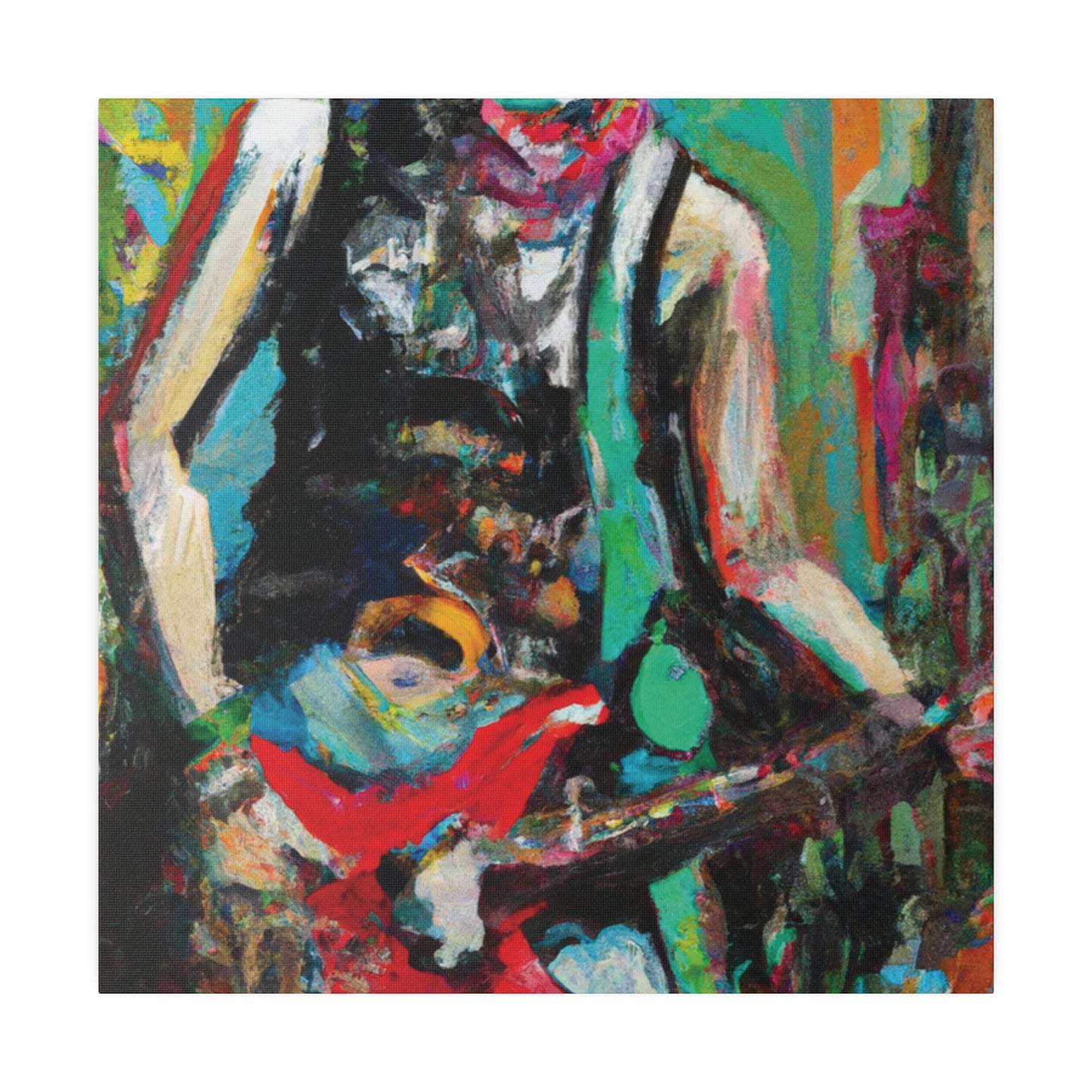 9287Z - Rockstar Oil Painting Style Print | Poster | Home Decor | Wall Art | Music Art | Canvas
