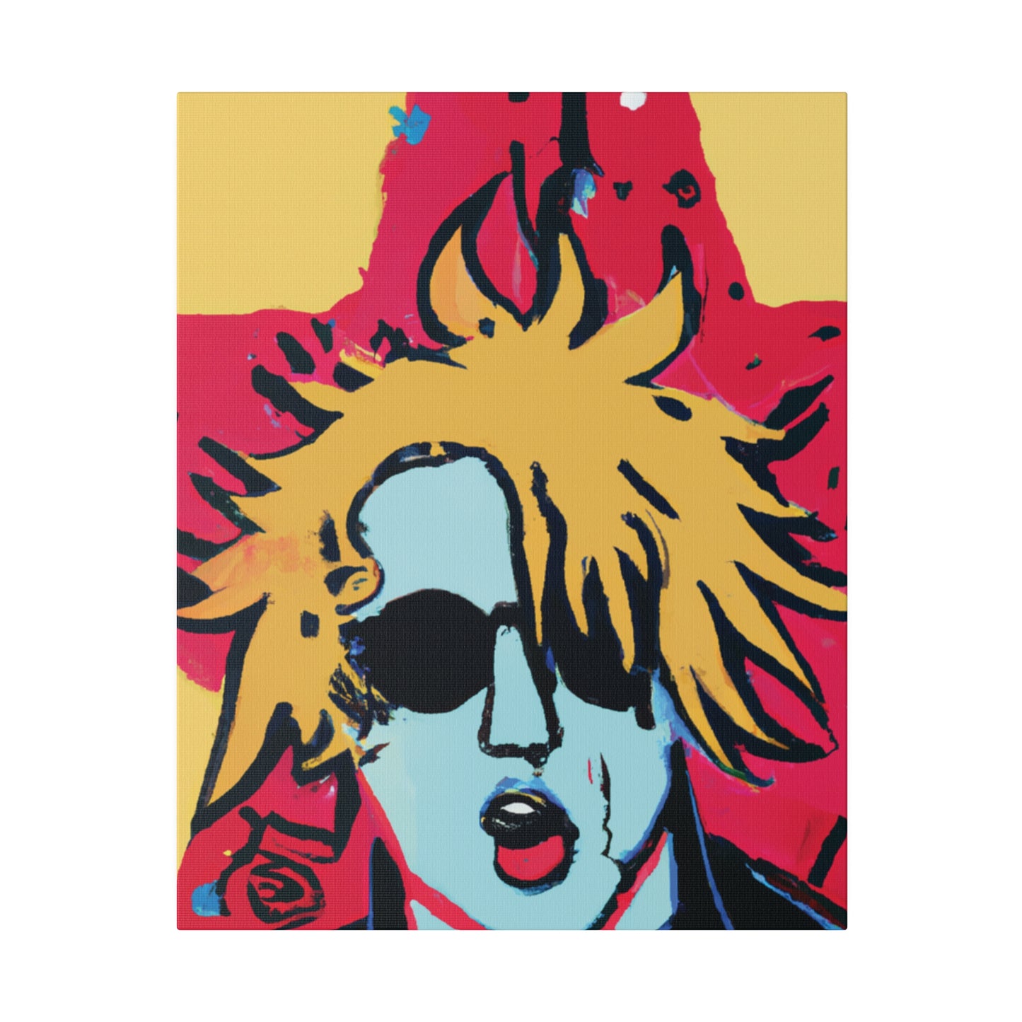 8143X - Rockstar Painting Print | Face | Abstract | Poster | Home Decor | Wall Art | Music Art | Canvas