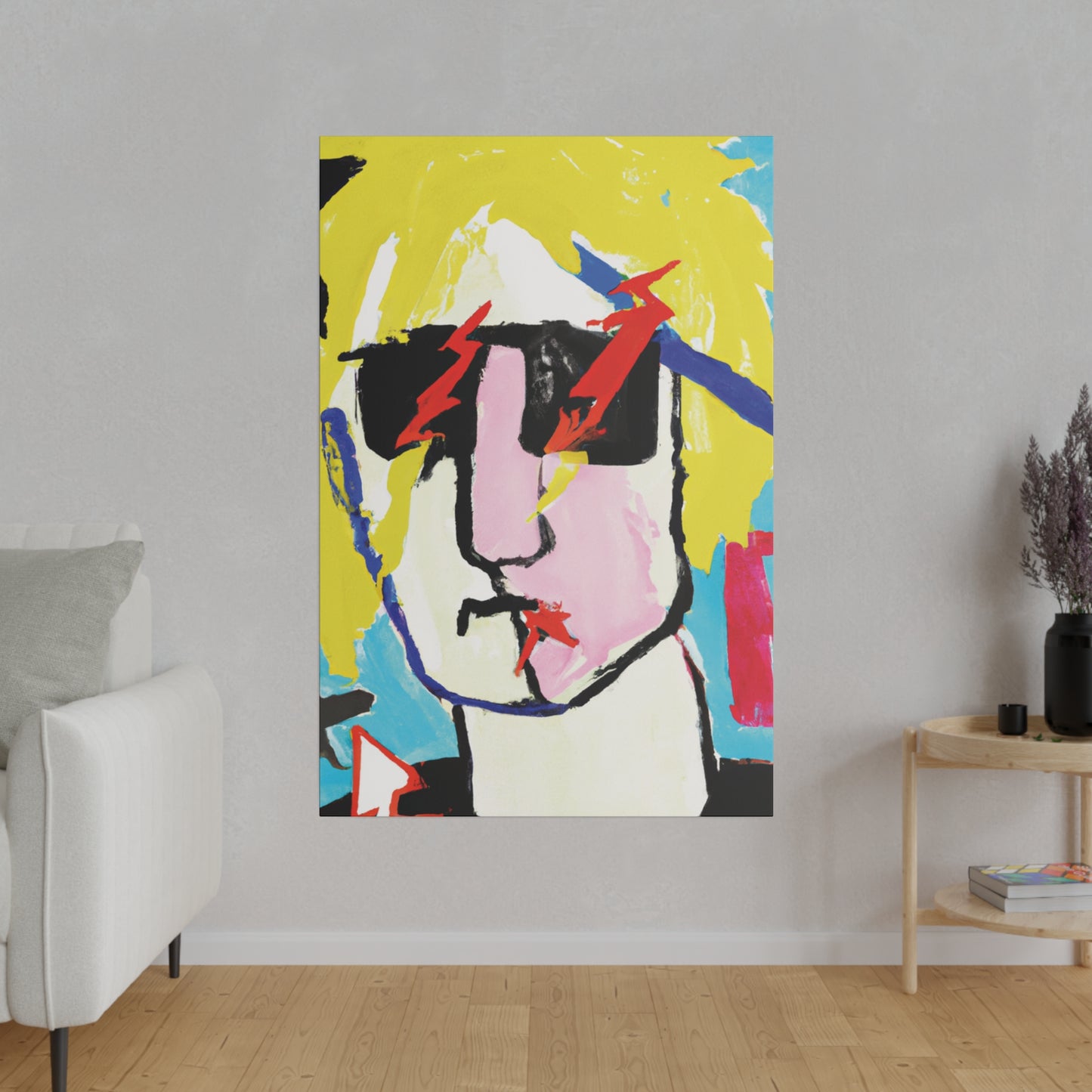 6067F - Rockstar Painting Print | Face | Abstract | Poster | Home Decor | Wall Art | Music Art | Canvas