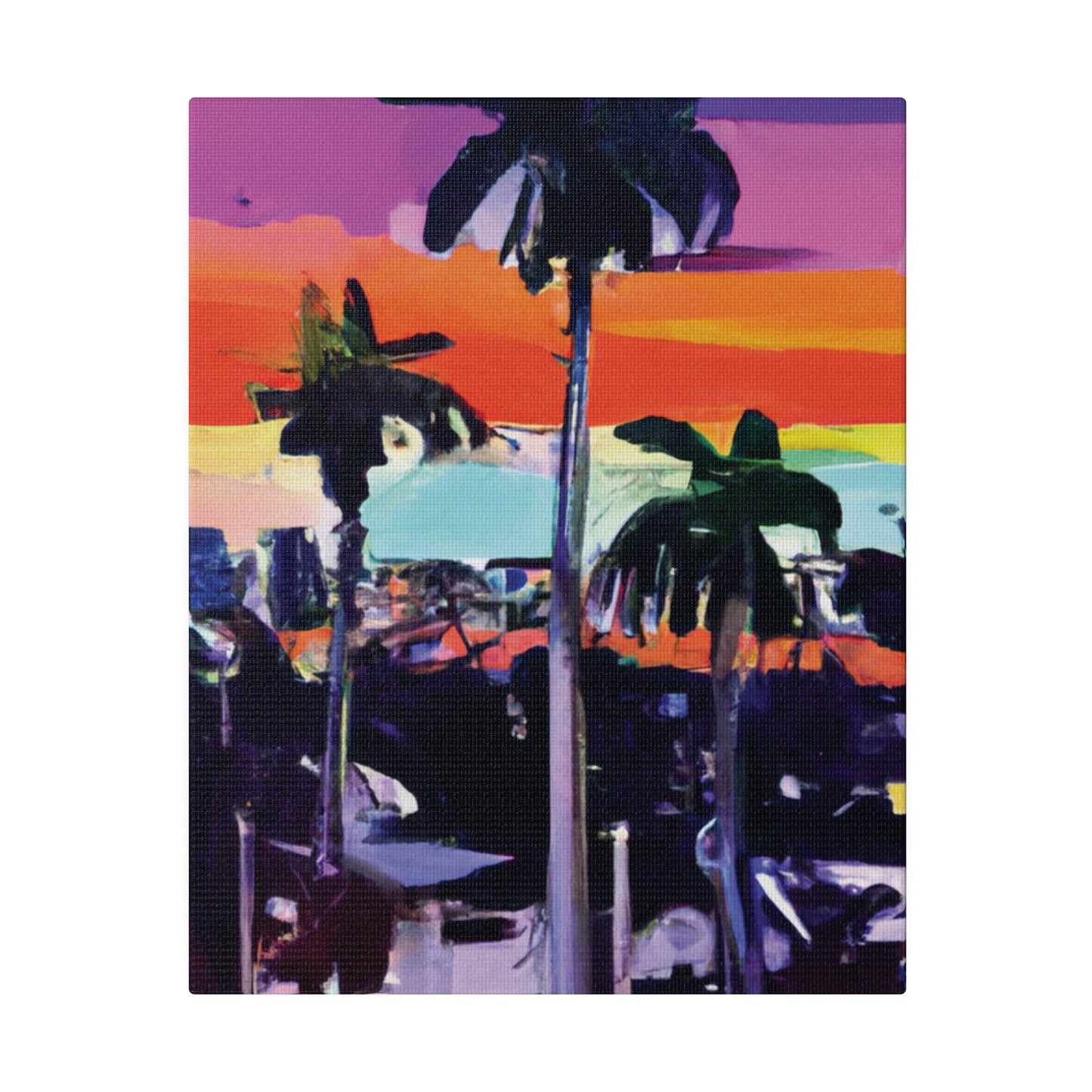 8668T - Miami Beach Sunset Painting Print | Miami | Beach | Sunset | Poster | Home Decor | Wall Art | Canvas