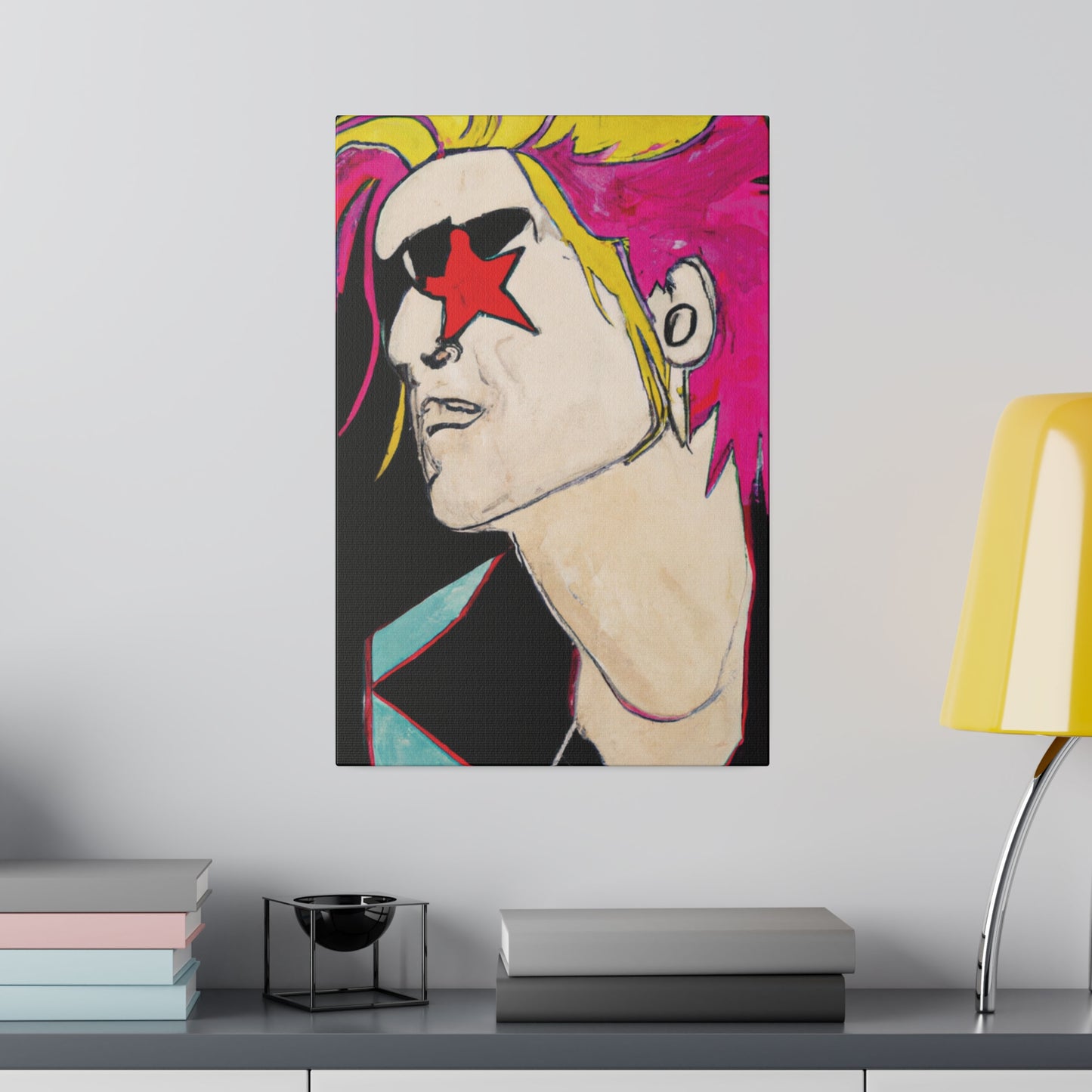 1845V - Rockstar Painting Print | Face | Abstract | Poster | Home Decor | Wall Art | Music Art | Canvas