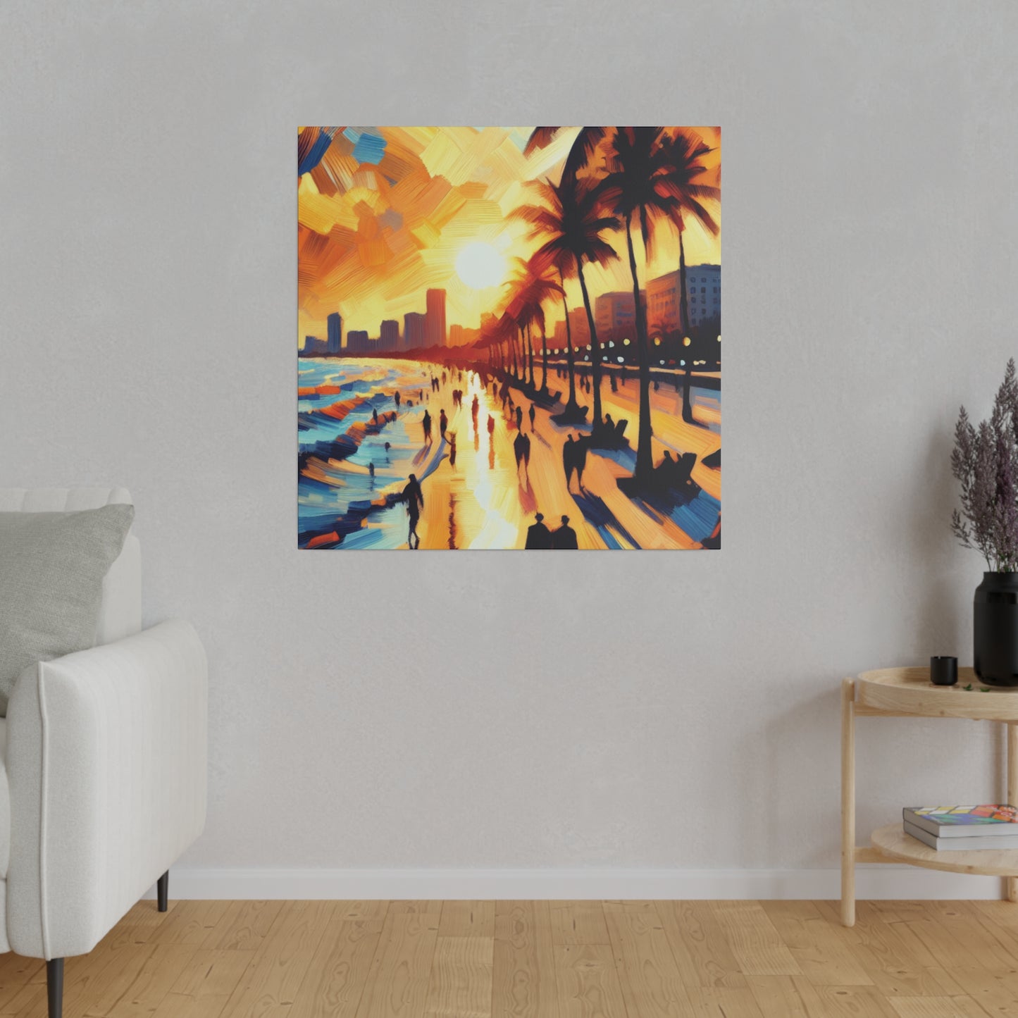 7846G - Miami Beach Sunset Painting Print | Miami | Beach | Sunset | Poster | Home Decor | Wall Art | Canvas