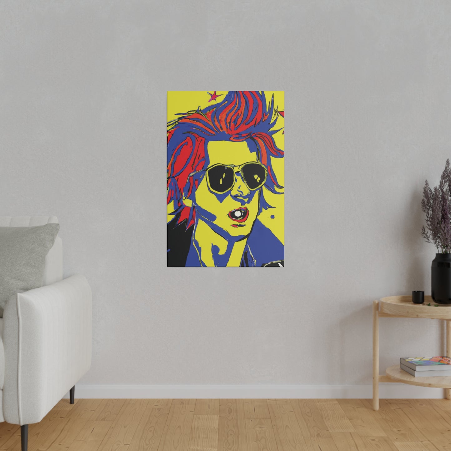 7446Z - Rockstar Painting Print | Face | Abstract | Poster | Home Decor | Wall Art | Music Art | Canvas