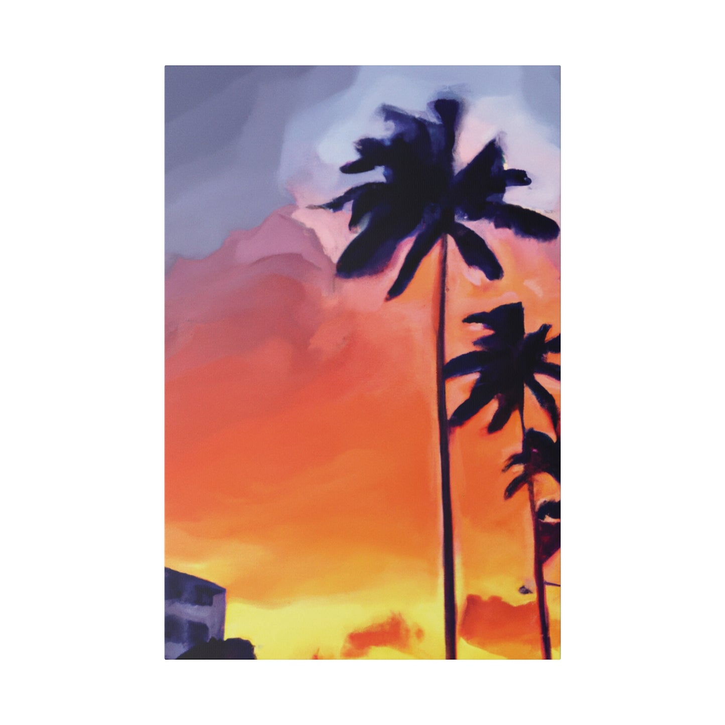 8625A - Miami Beach Sunset Painting Print | Miami | Beach | Sunset | Poster | Home Decor | Wall Art | Canvas