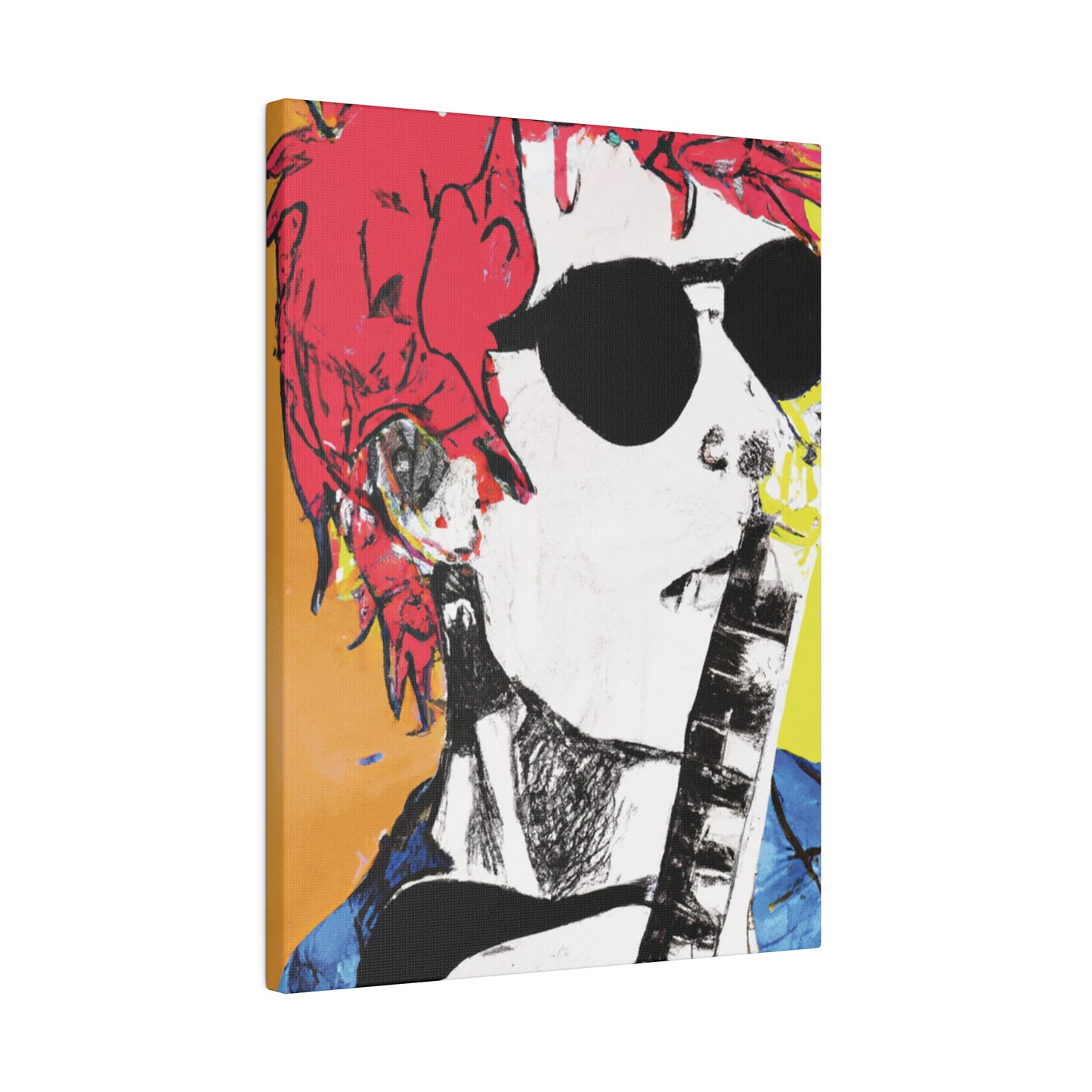 8995T - Rockstar Painting Print | Face | Abstract | Poster | Home Decor | Wall Art | Music Art | Canvas