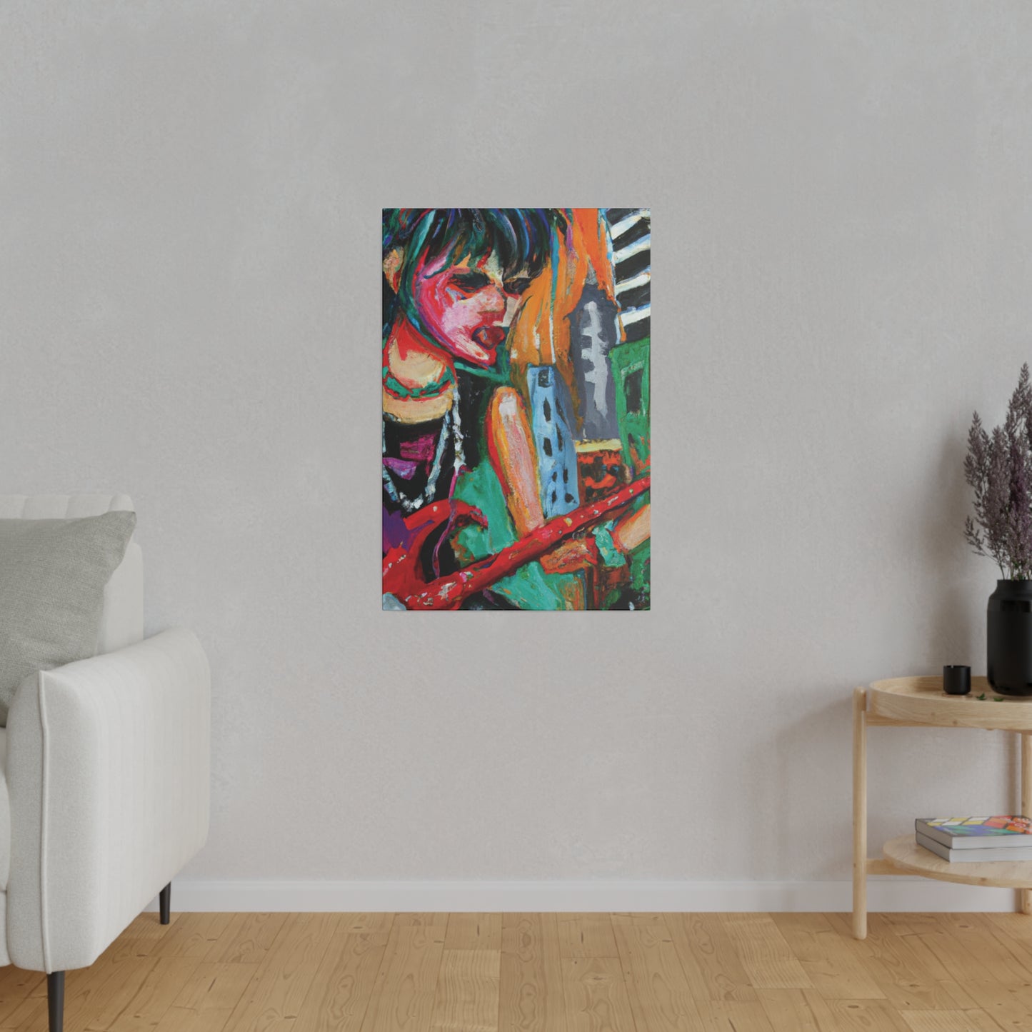 1744R - Rockstar Oil Painting Style Print | Poster | Home Decor | Wall Art | Music Art | Canvas