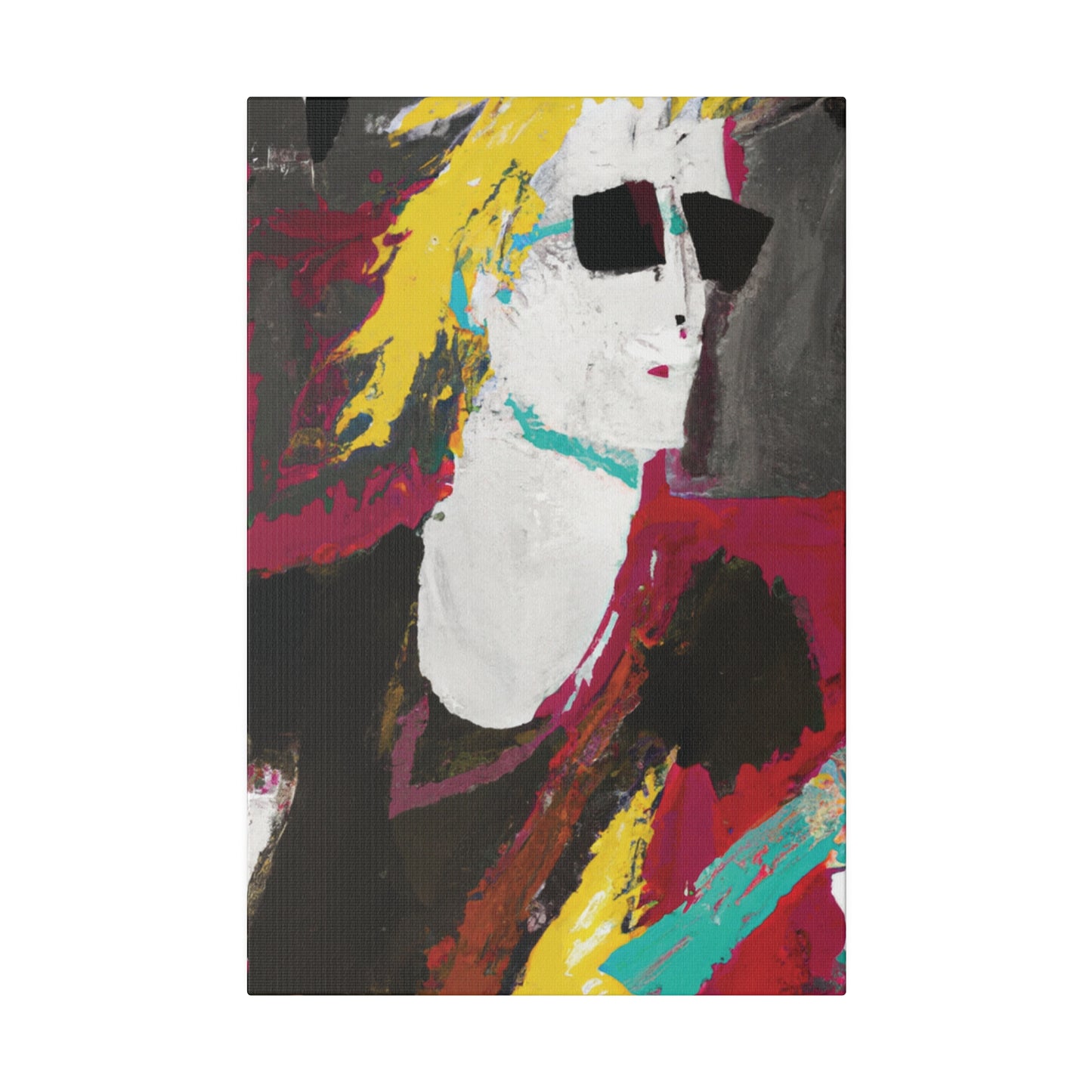 9346S - Rockstar Painting Print | Face | Abstract | Poster | Home Decor | Wall Art | Music Art | Canvas