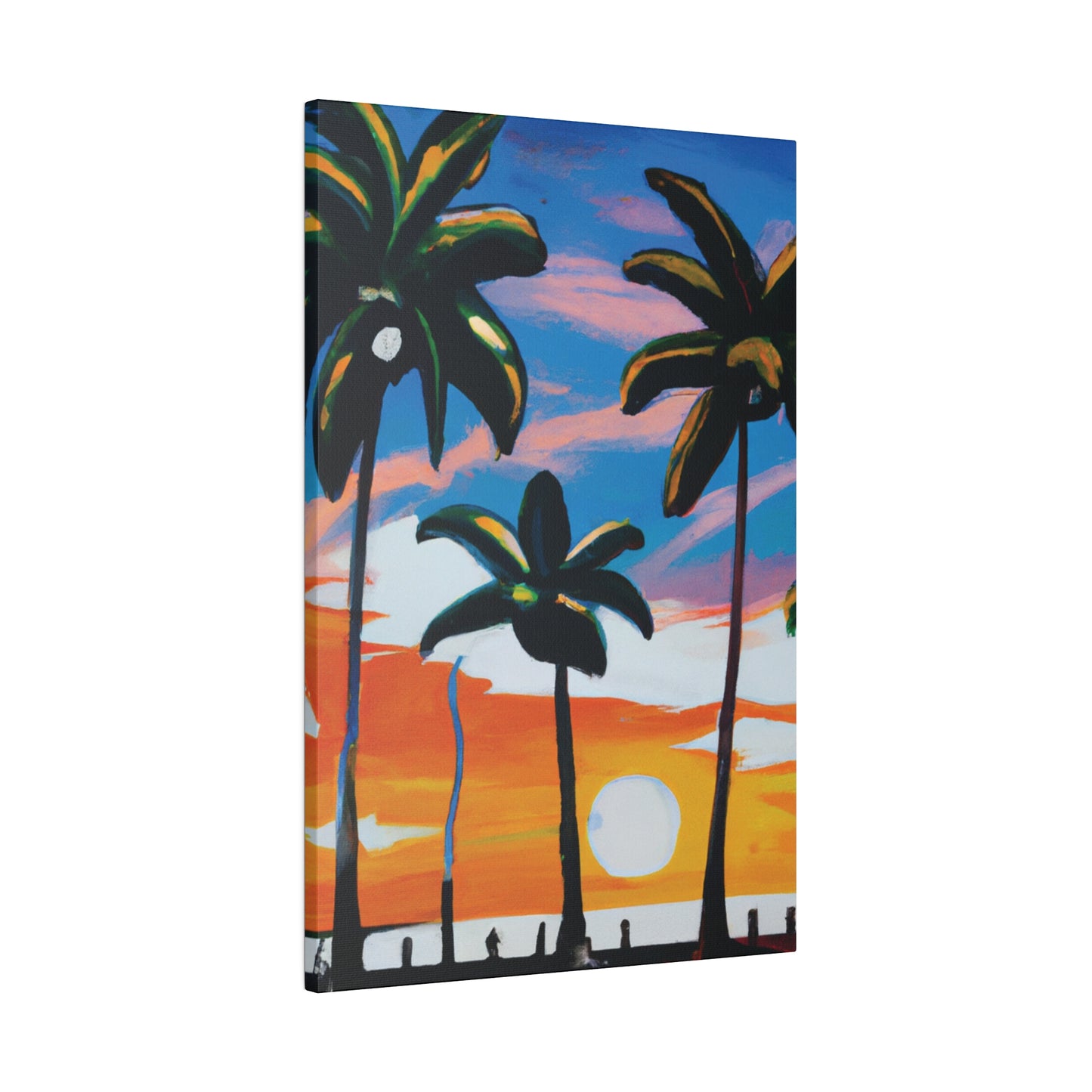 7745G - Miami Beach Sunset Painting Print | Miami | Beach | Sunset | Poster | Home Decor | Wall Art | Canvas