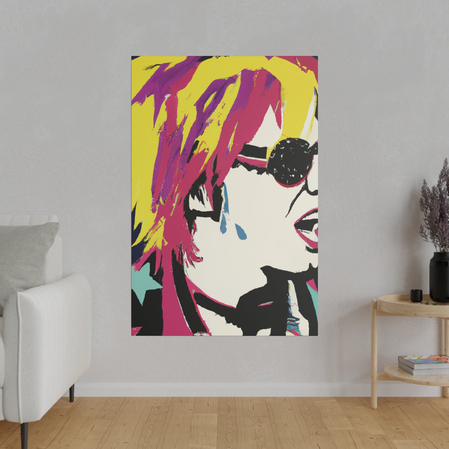 1794Z - Rockstar Painting Print | Face | Abstract | Poster | Home Decor | Wall Art | Music Art | Canvas