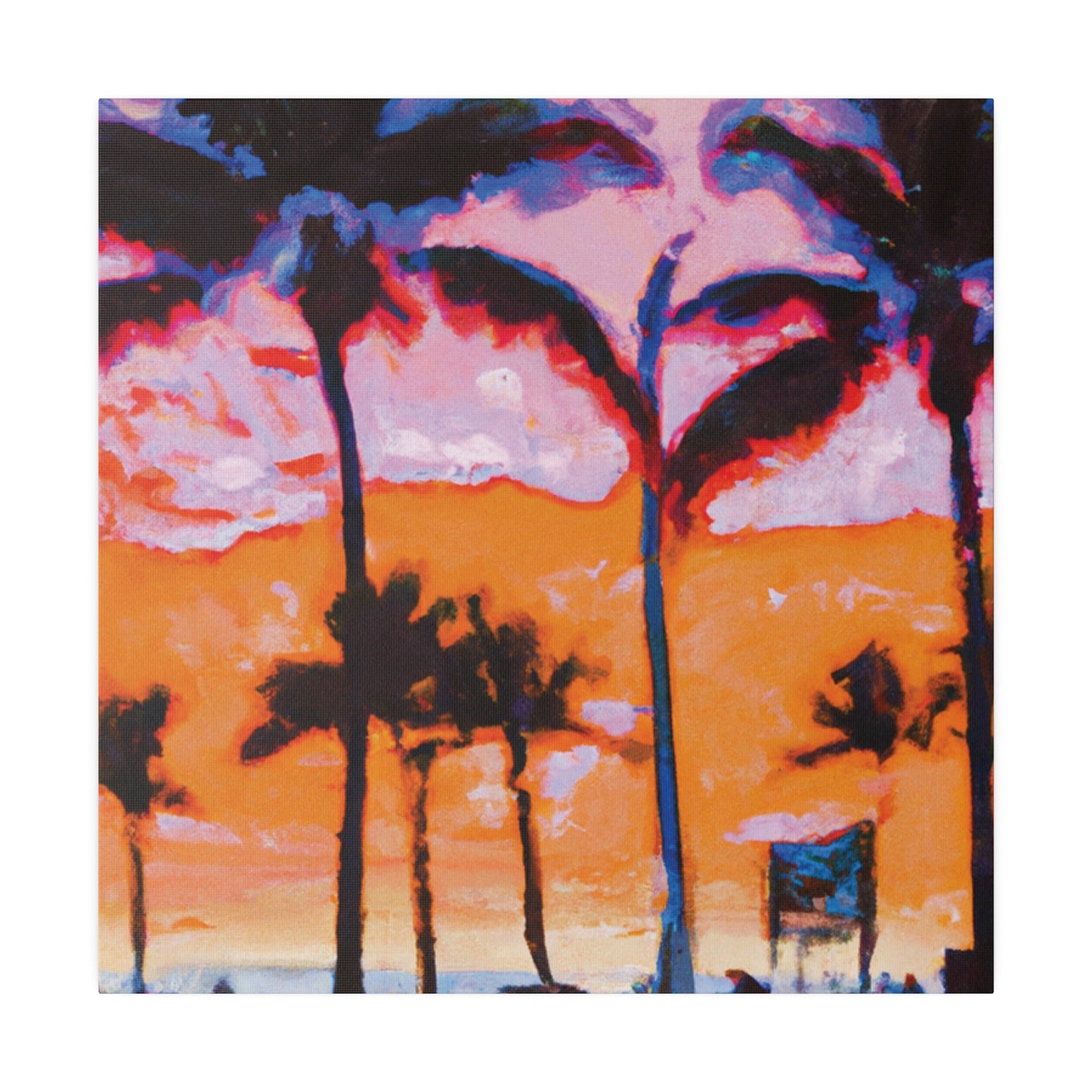 8373X - Miami Beach Sunset Painting Print | Miami | Beach | Sunset | Poster | Home Decor | Wall Art | Canvas