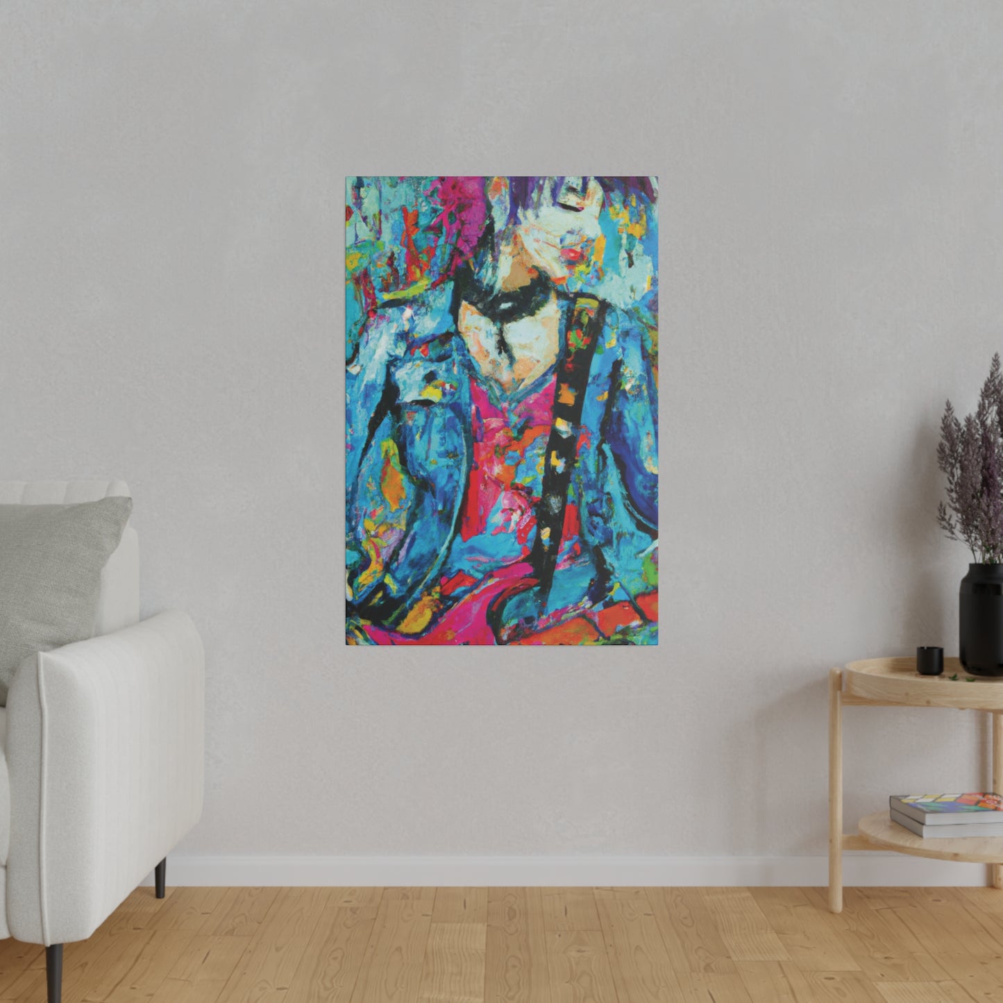 8374W - Rockstar Oil Painting Style Print | Poster | Home Decor | Wall Art | Music Art | Canvas