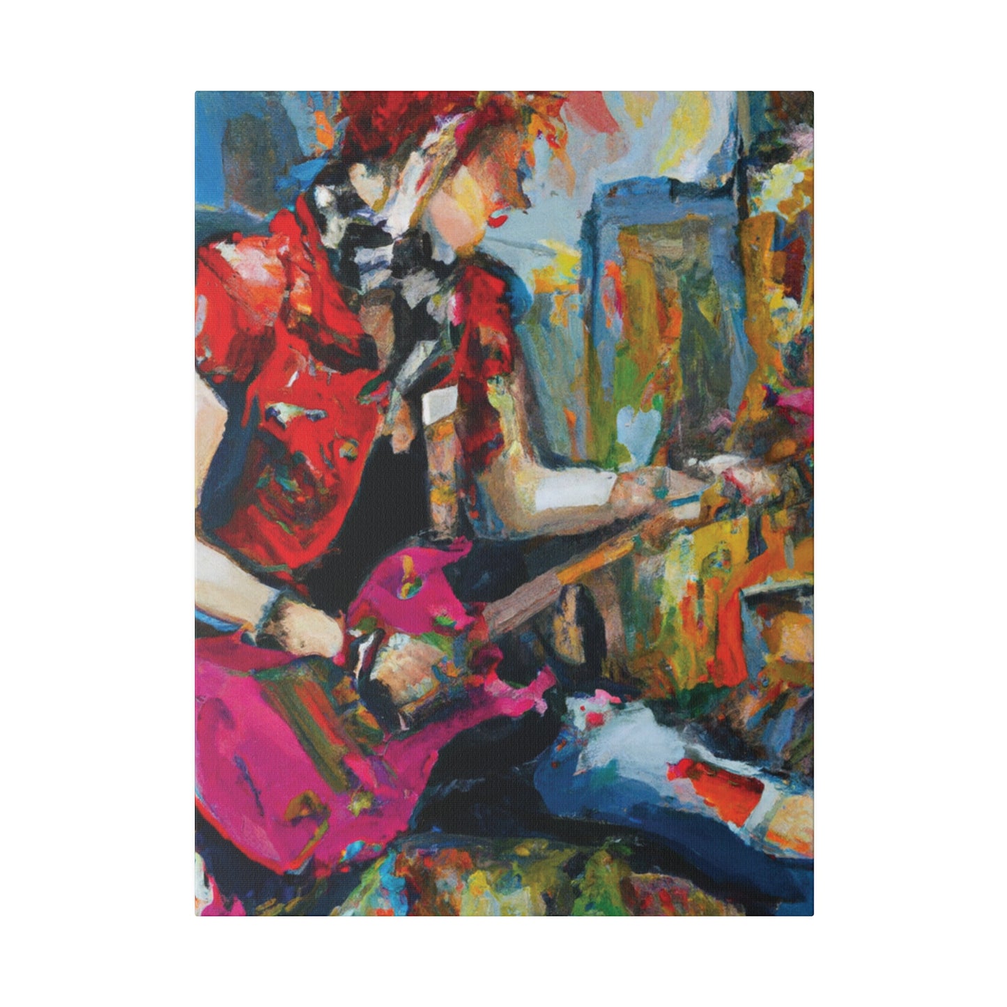9666G - Rockstar Oil Painting Style Print | Poster | Home Decor | Wall Art | Music Art | Canvas
