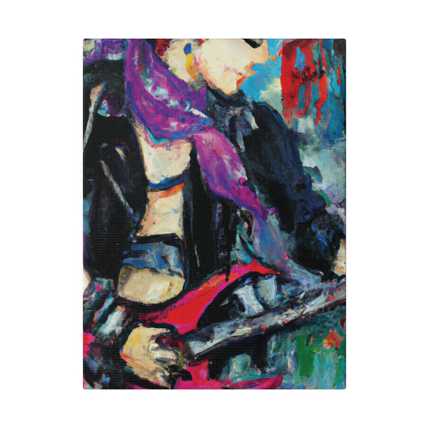 208D - Rockstar Oil Painting Style Print | Poster | Home Decor | Wall Art | Music Art | Canvas