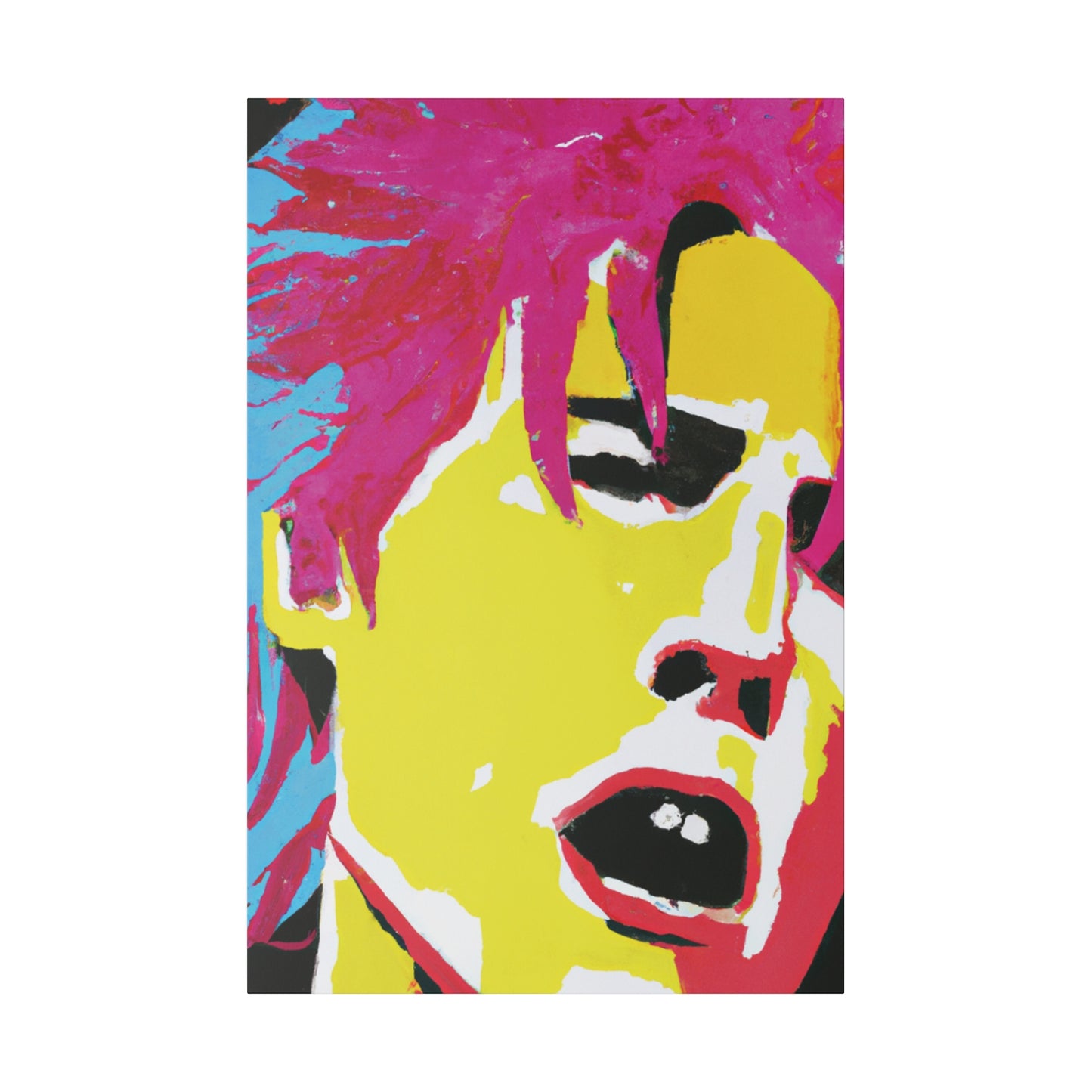 825J - Rockstar Painting Print | Face | Abstract | Poster | Home Decor | Wall Art | Music Art | Canvas