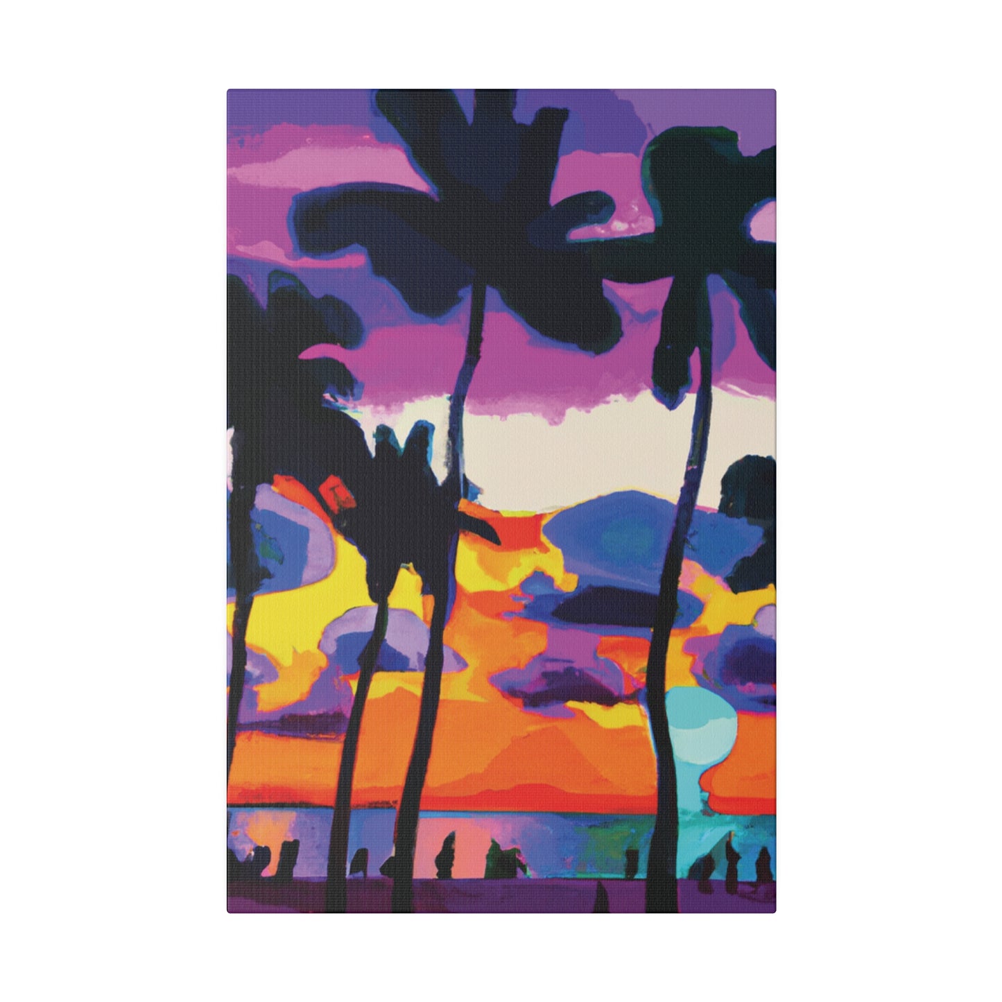 7455H - Miami Beach Sunset Painting Print | Miami | Beach | Sunset | Poster | Home Decor | Wall Art | Canvas