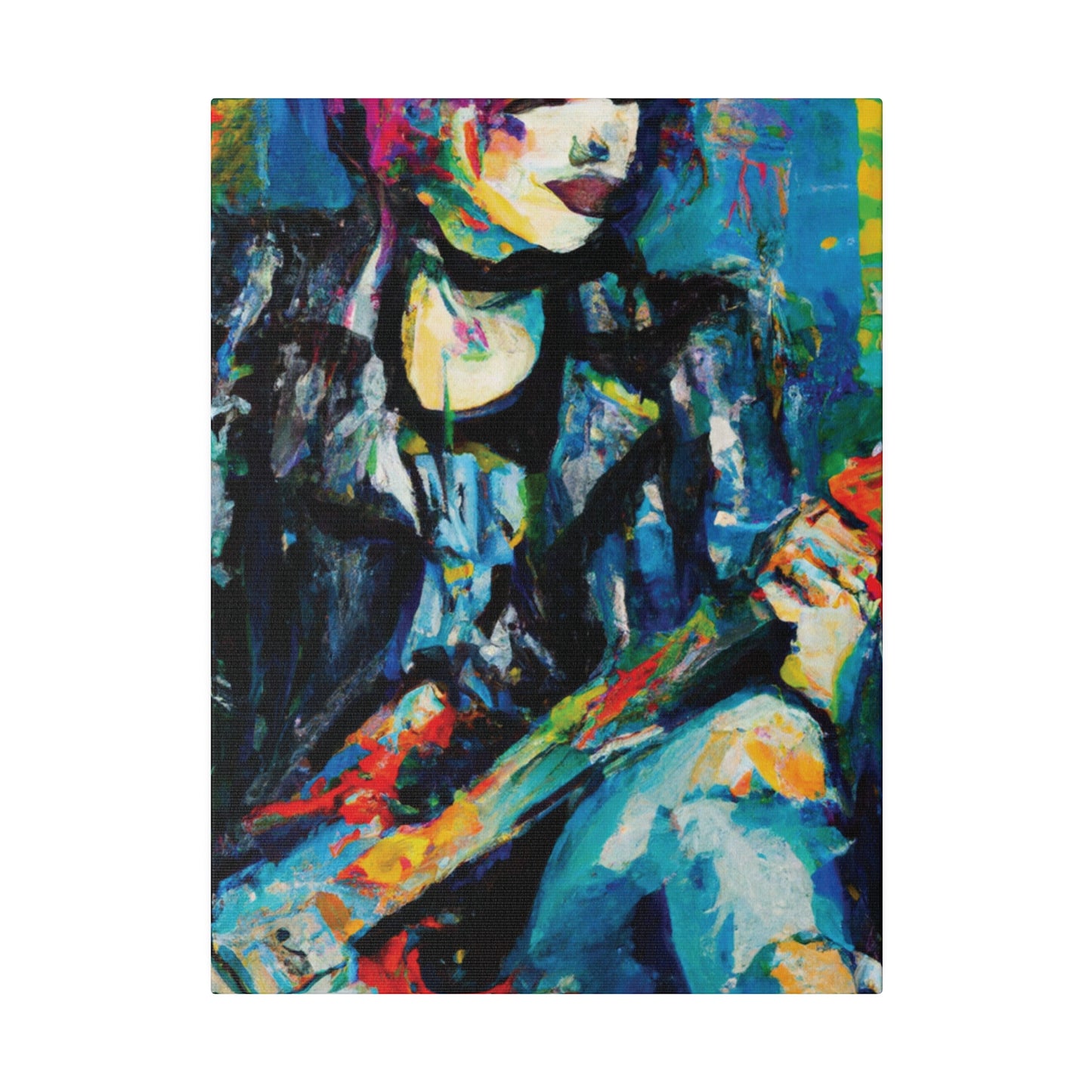9733T - Rockstar Oil Painting Style Print | Poster | Home Decor | Wall Art | Music Art | Canvas