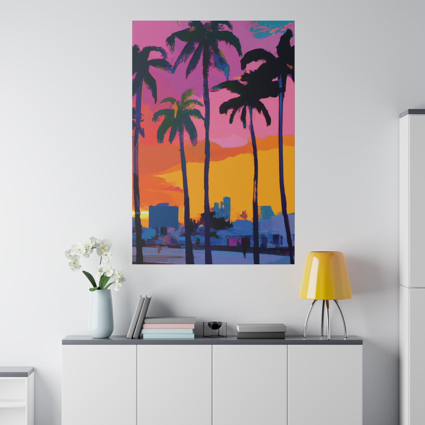 3546F - Miami Beach Sunset Painting Print | Miami | Beach | Sunset | Poster | Home Decor | Wall Art | Canvas