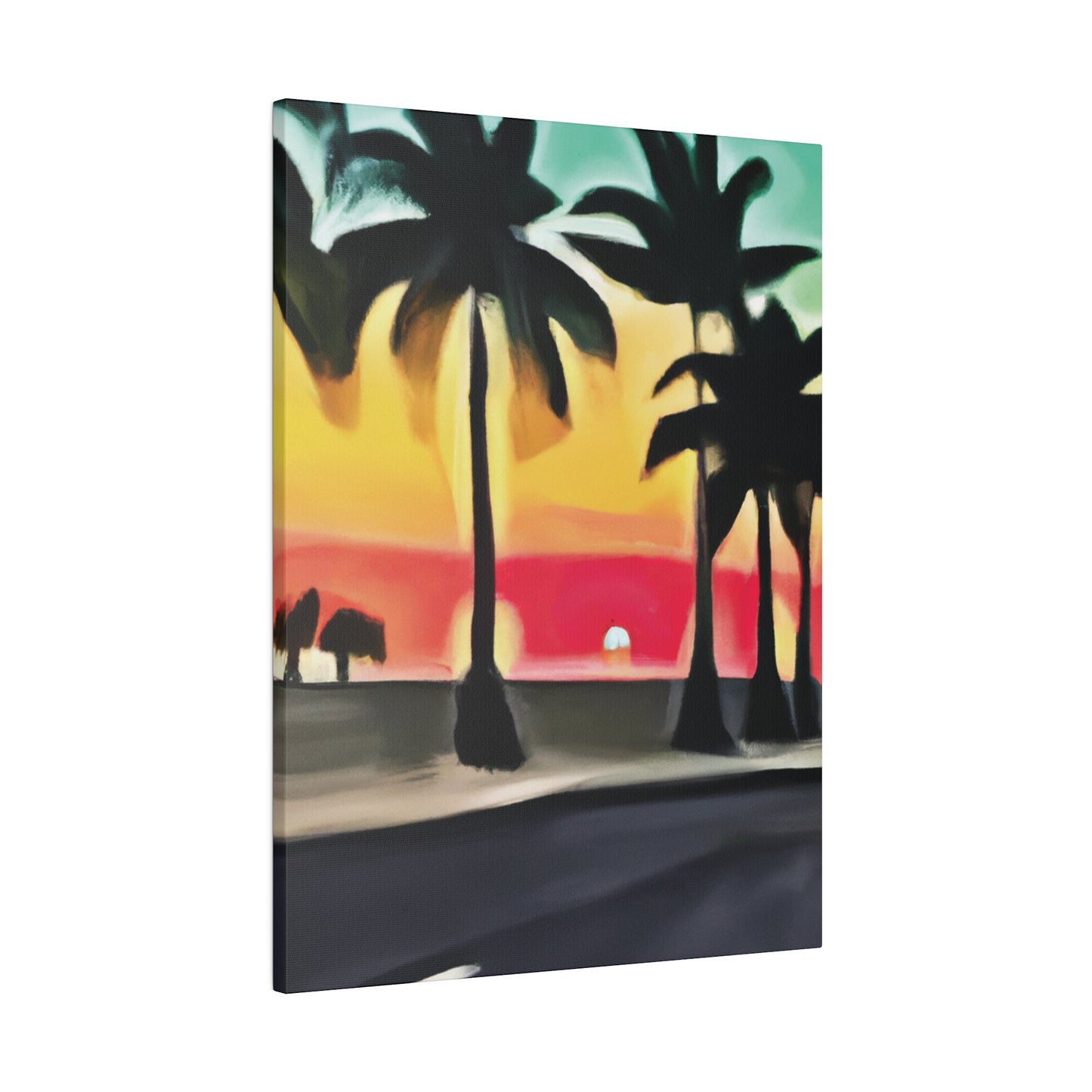 6057U - Miami Beach Sunset Painting Print | Miami | Beach | Sunset | Poster | Home Decor | Wall Art | Canvas