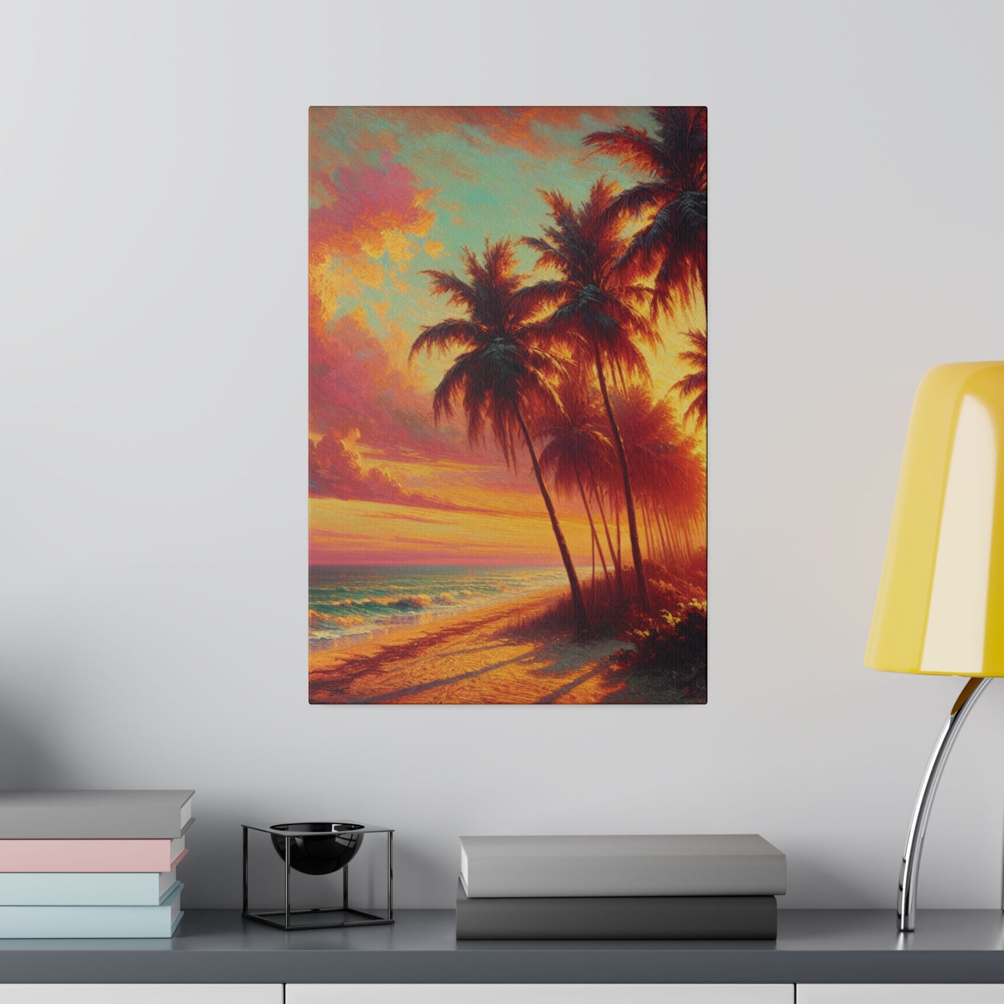 2846J - miami beach art, sunset background, ocean art work, beach art work, sunset designs, miami beach painting, miami beach print