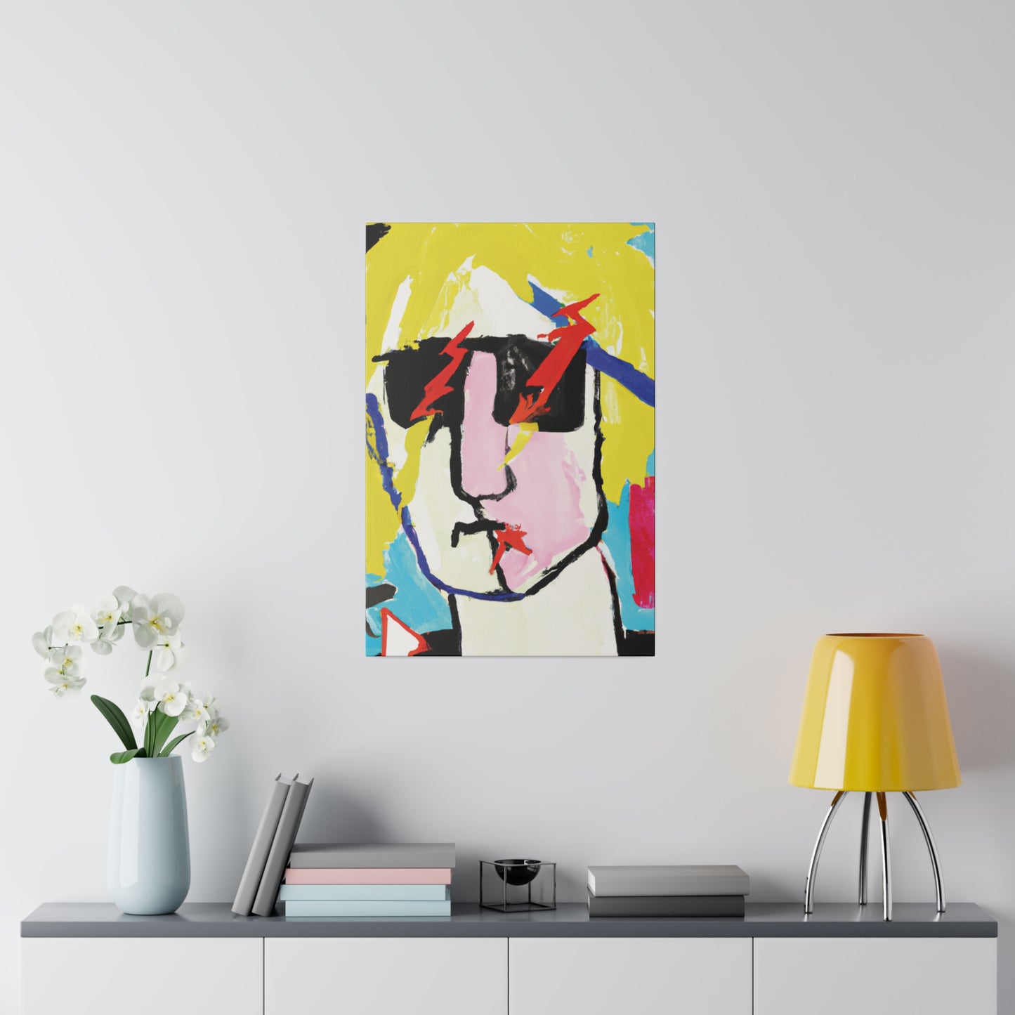 6067F - Rockstar Painting Print | Face | Abstract | Poster | Home Decor | Wall Art | Music Art | Canvas