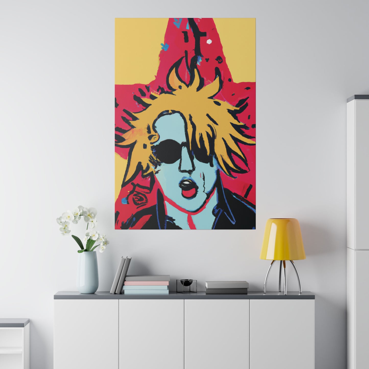 8143X - Rockstar Painting Print | Face | Abstract | Poster | Home Decor | Wall Art | Music Art | Canvas