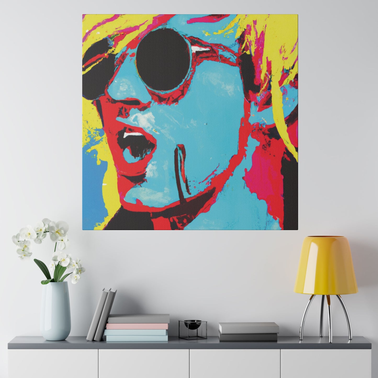 7198K - Rockstar Painting Print | Face | Abstract | Poster | Home Decor | Wall Art | Music Art | Canvas