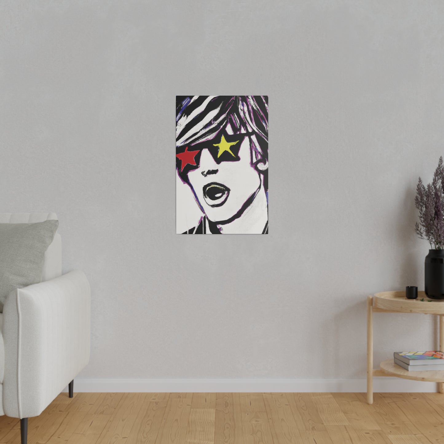 4532A - Rockstar Painting Print | Face | Abstract | Poster | Home Decor | Wall Art | Music Art | Canvas