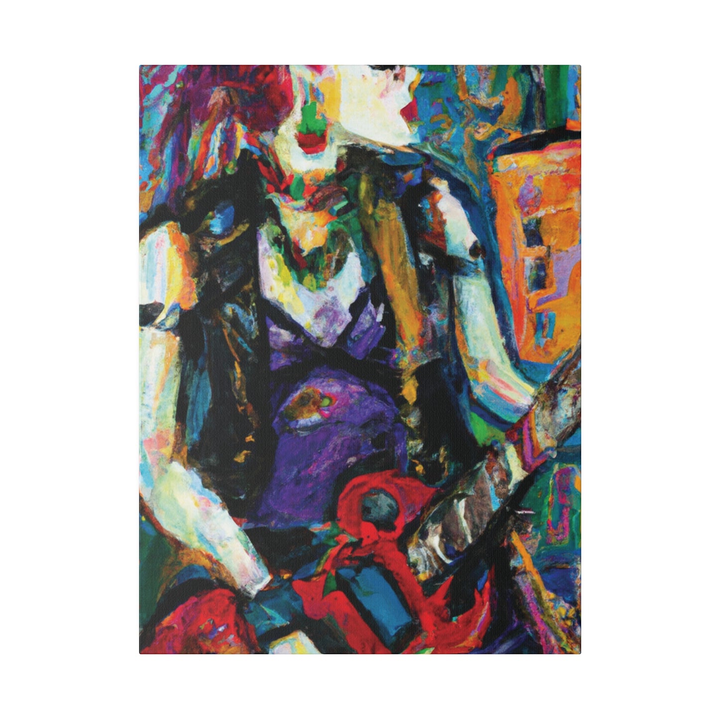 6874R - Rockstar Oil Painting Style Print | Poster | Home Decor | Wall Art | Music Art | Canvas