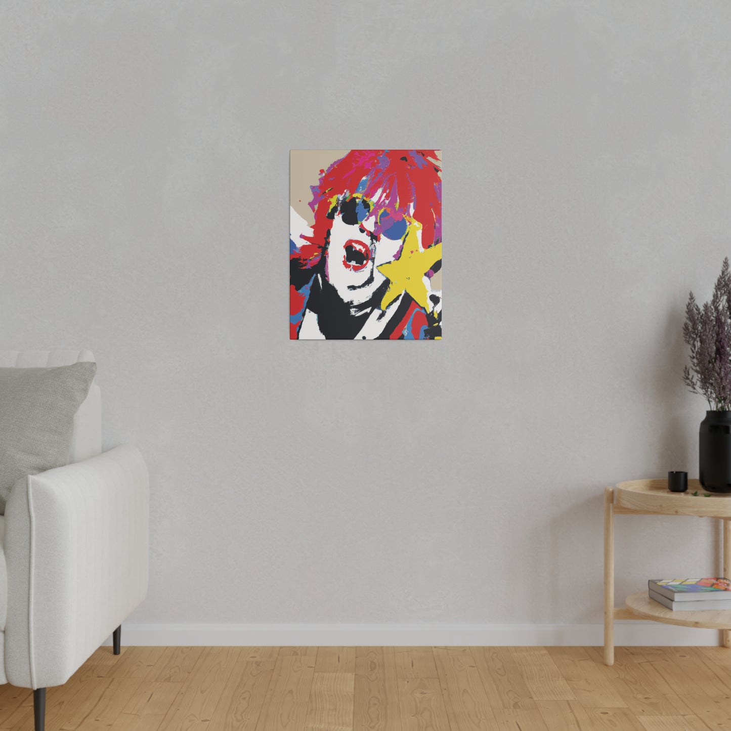 8717H - Rockstar Painting Print | Face | Abstract | Poster | Home Decor | Wall Art | Music Art | Canvas
