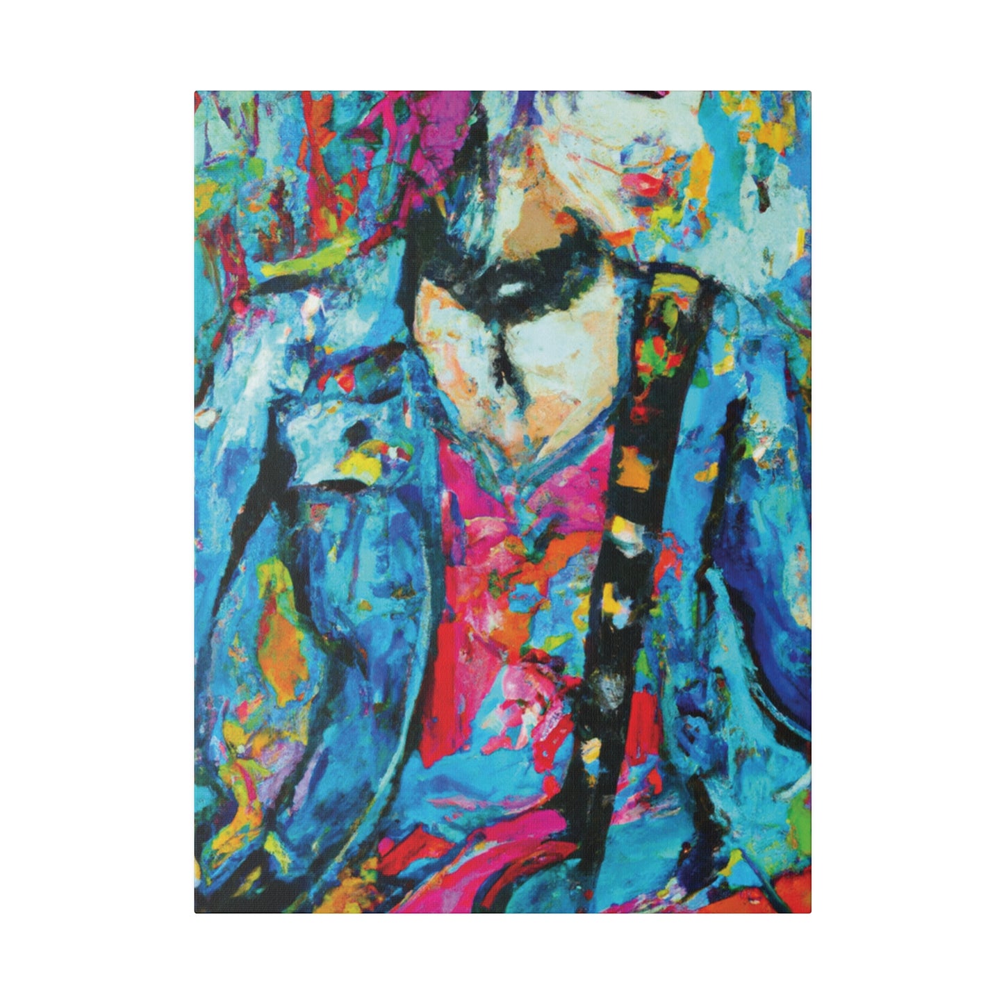 8374W - Rockstar Oil Painting Style Print | Poster | Home Decor | Wall Art | Music Art | Canvas