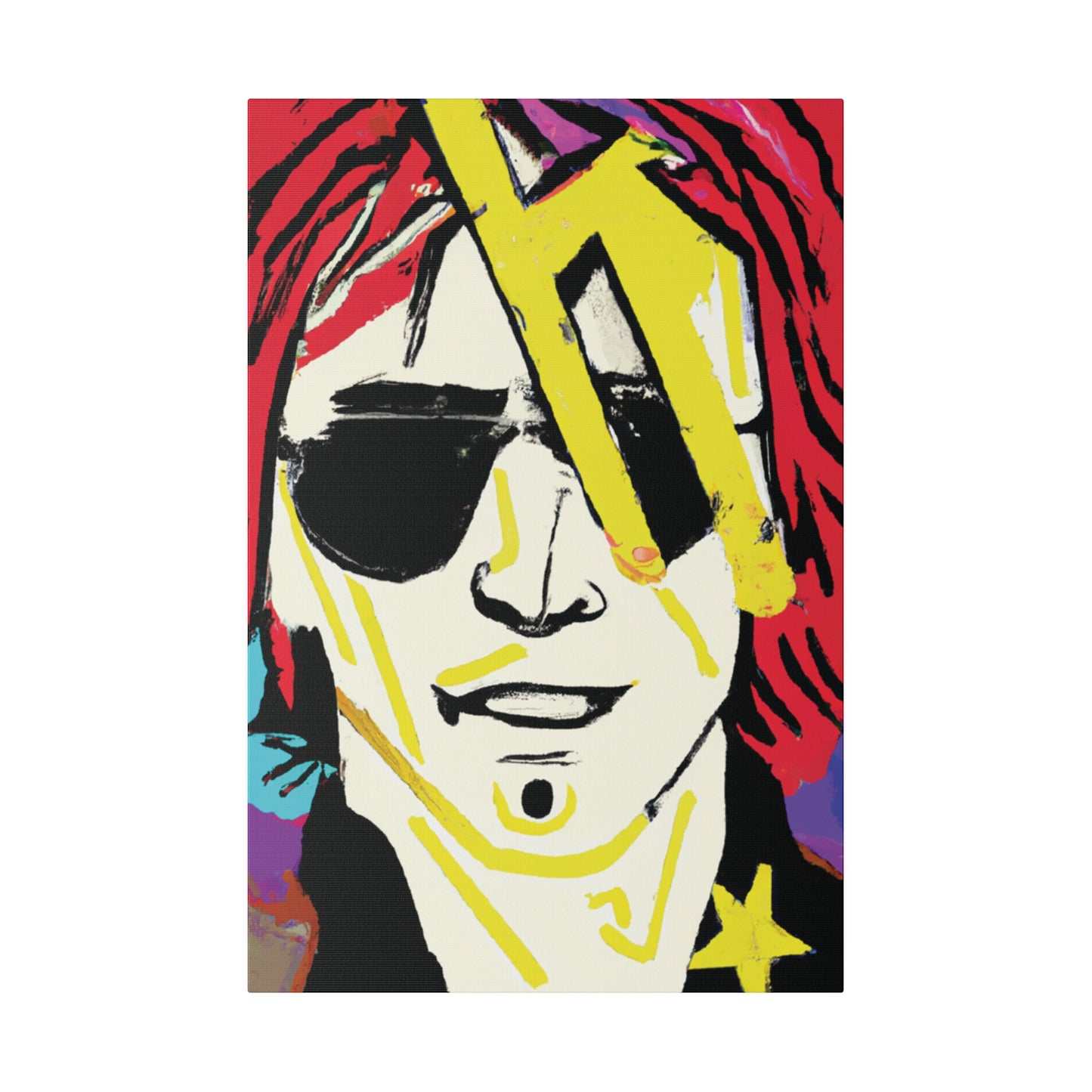 7106Z - Rockstar Painting Print | Face | Abstract | Poster | Home Decor | Wall Art | Music Art | Canvas