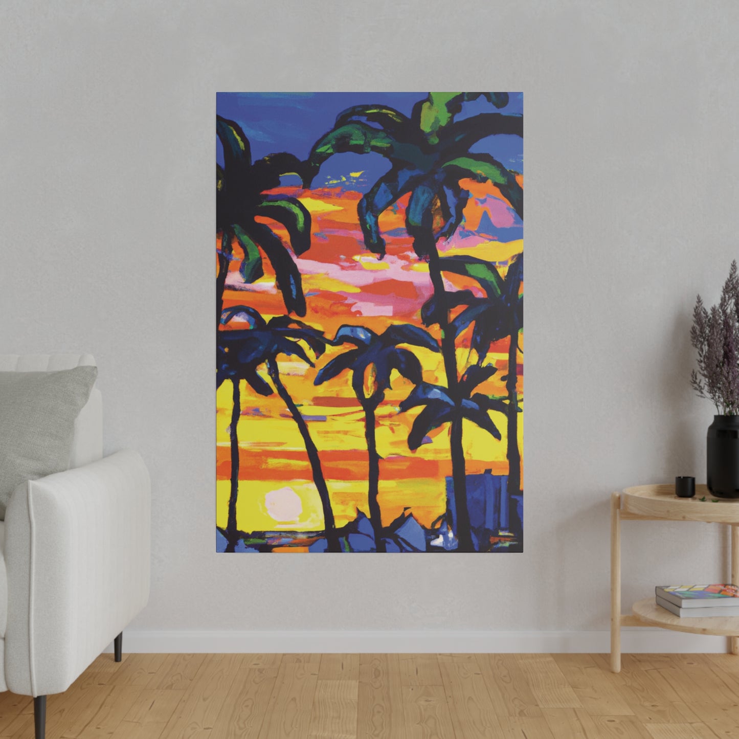 9087W - Miami Beach Sunset Painting Print | Miami | Beach | Sunset | Poster | Home Decor | Wall Art | Canvas