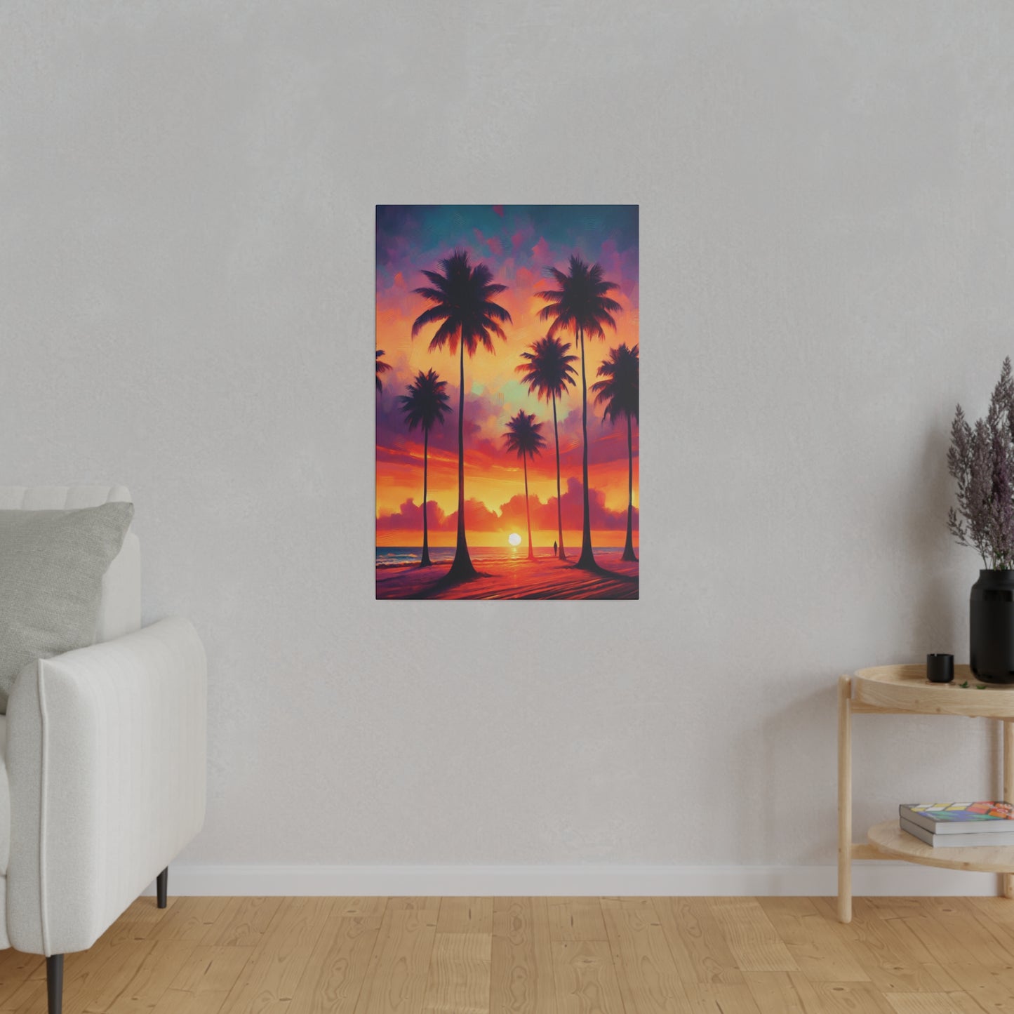 3674J - miami beach art, sunset background, ocean art work, beach art work, sunset designs, miami beach painting, miami beach print