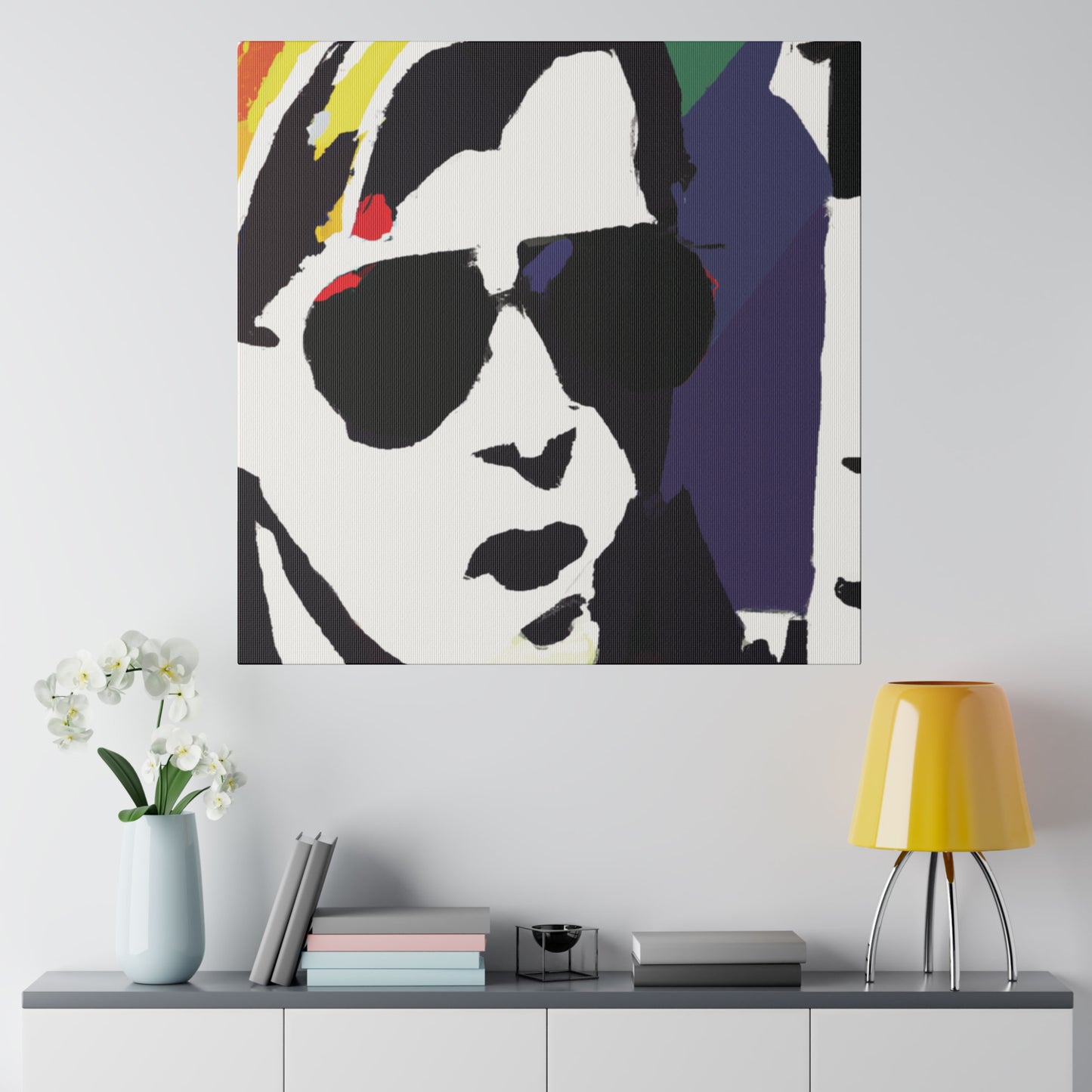 3723C - Rockstar Painting Print | Face | Abstract | Poster | Home Decor | Wall Art | Music Art | Canvas