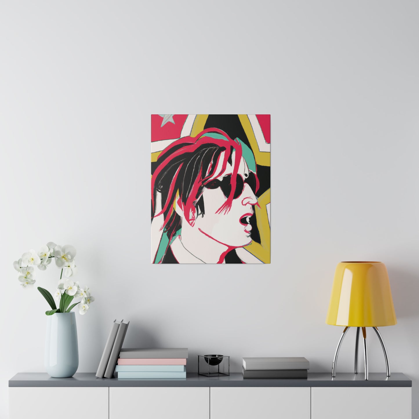 7132H - Rockstar Painting Print | Face | Abstract | Poster | Home Decor | Wall Art | Music Art | Canvas