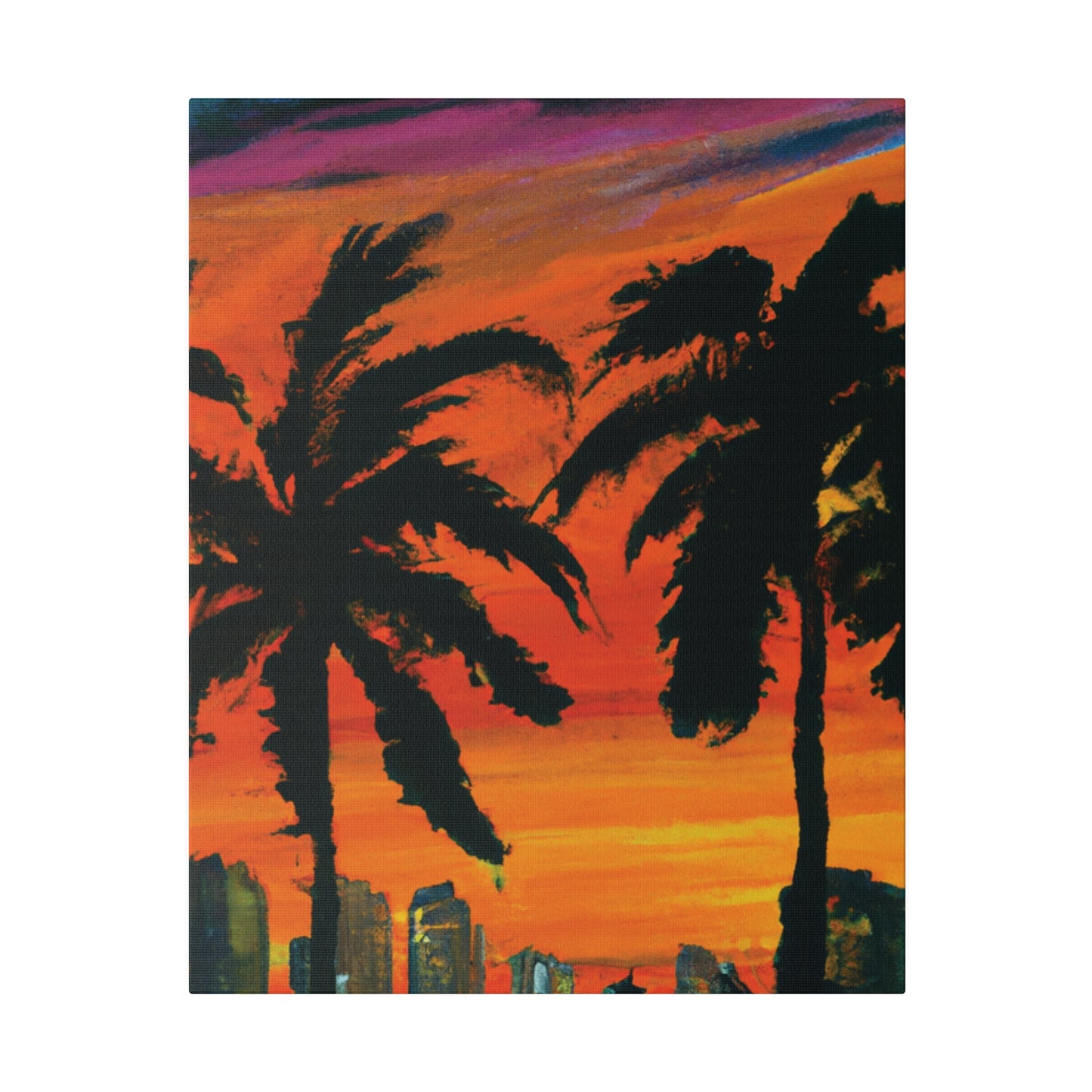 3294V - Miami Beach Sunset Painting Print | Miami | Beach | Sunset | Poster | Home Decor | Wall Art | Canvas