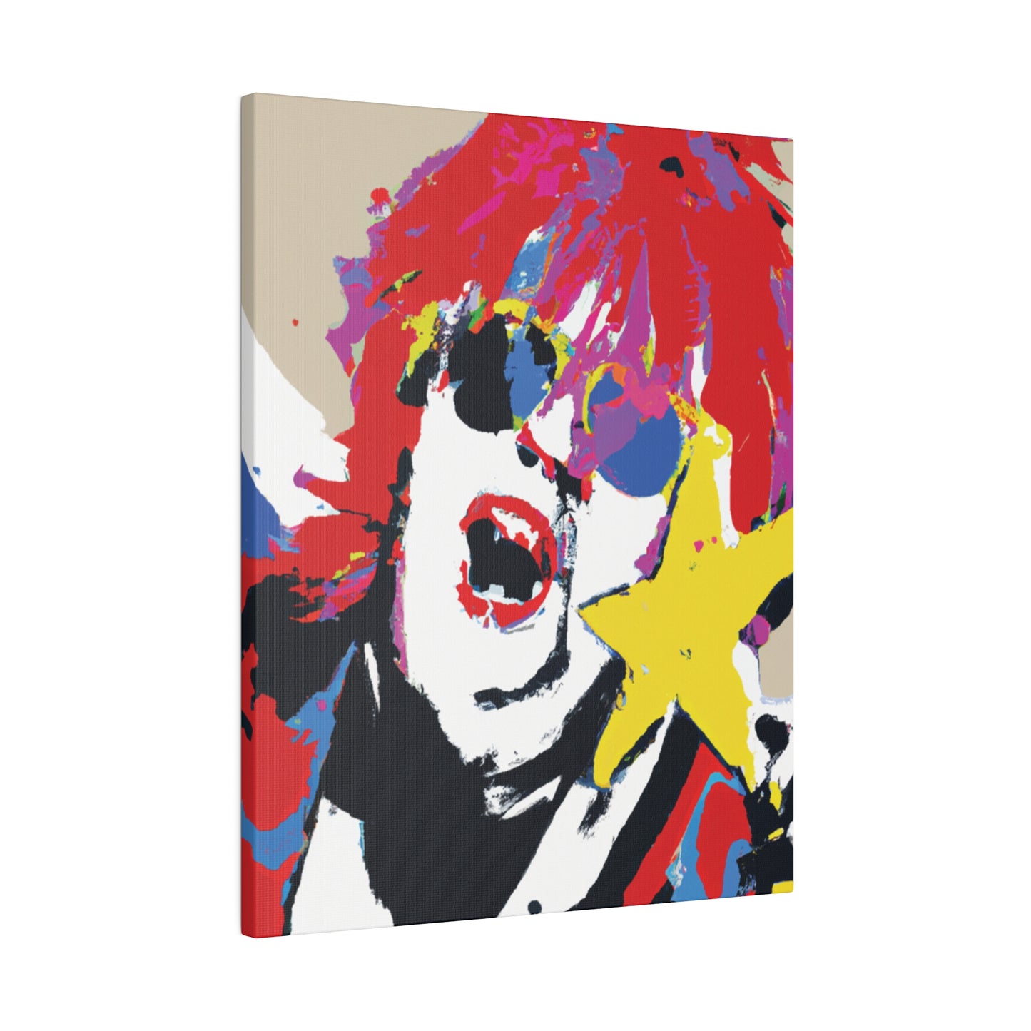 8717H - Rockstar Painting Print | Face | Abstract | Poster | Home Decor | Wall Art | Music Art | Canvas