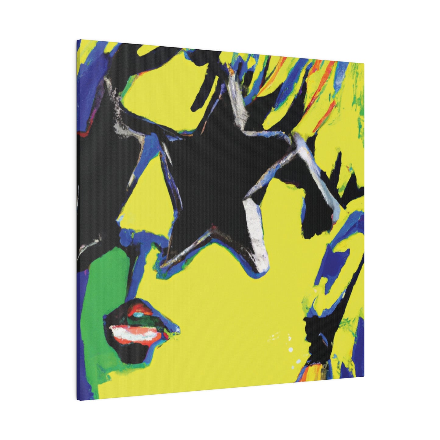 9785T - Rockstar Painting Print | Face | Abstract | Poster | Home Decor | Wall Art | Music Art | Canvas