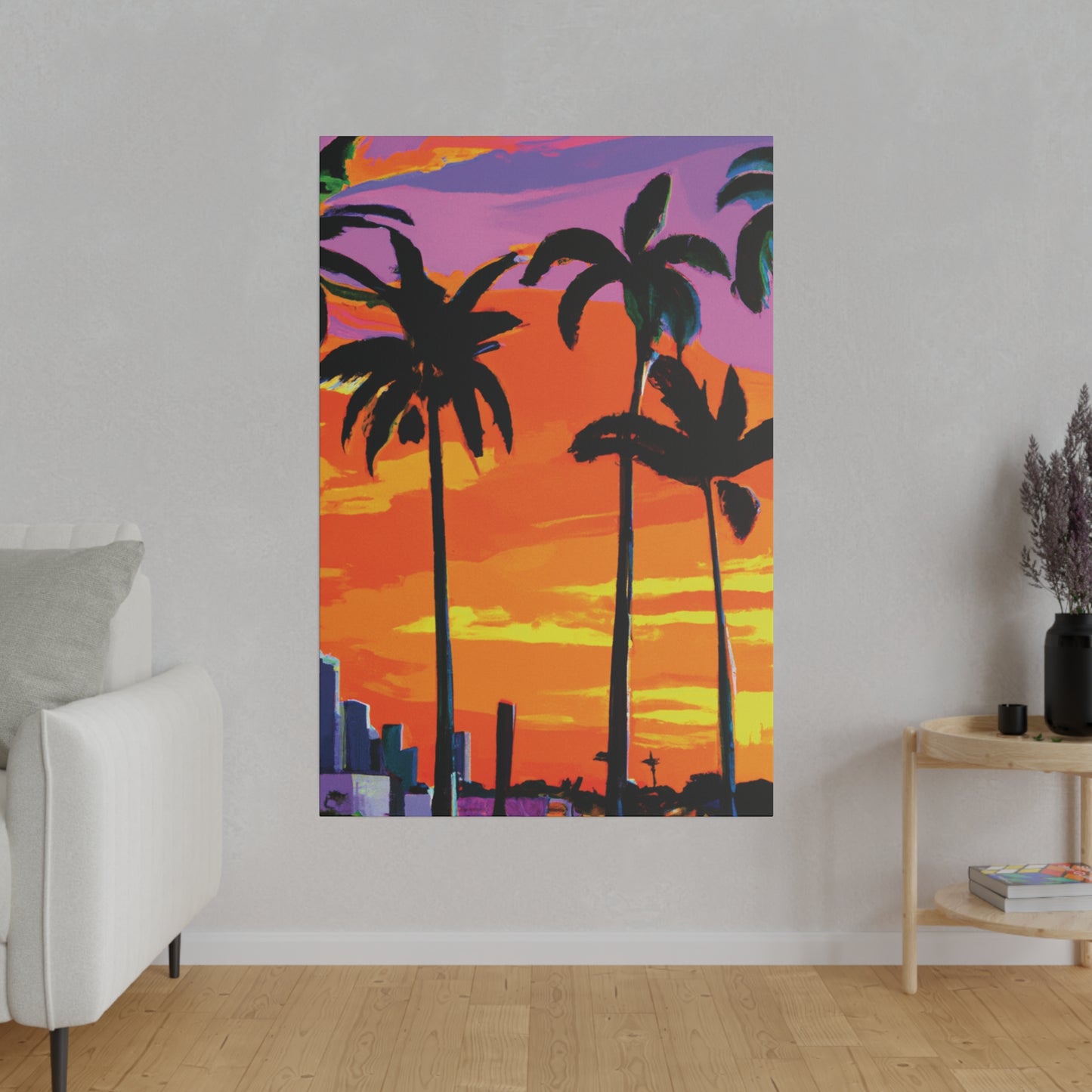 7834K - Miami Beach Sunset Painting Print | Miami | Beach | Sunset | Poster | Home Decor | Wall Art | Canvas