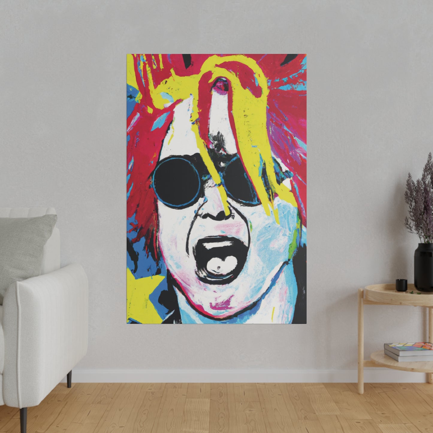 9456X - Rockstar Painting Print | Face | Abstract | Poster | Home Decor | Wall Art | Music Art | Canvas