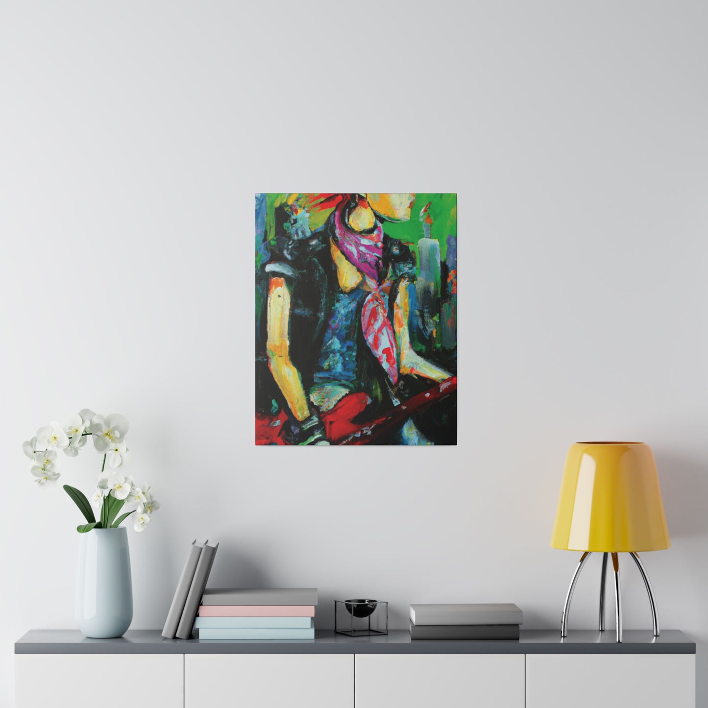 5198V - Rockstar Oil Painting Style Print | Poster | Home Decor | Wall Art | Music Art | Canvas