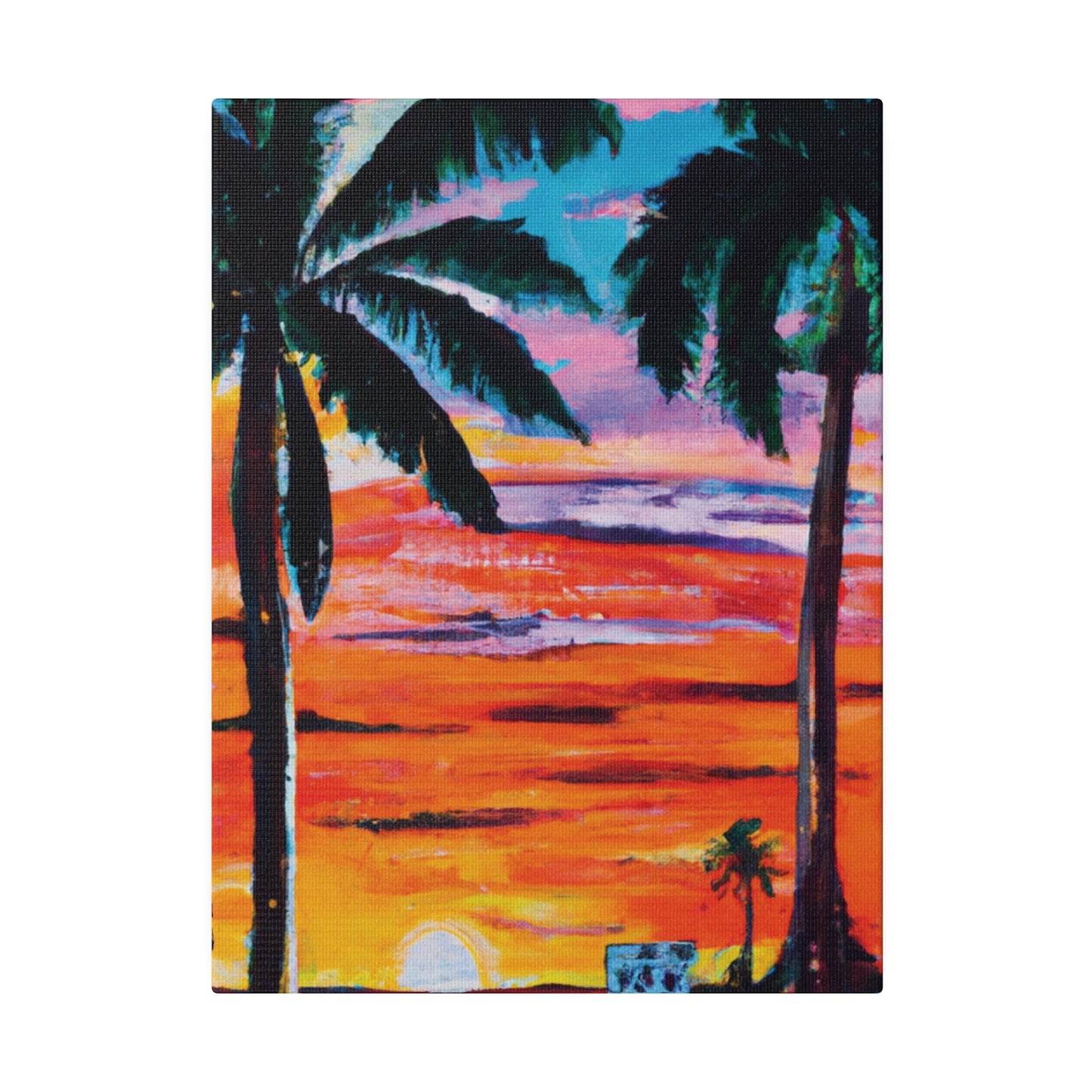 7358V - Miami Beach Sunset Painting Print | Miami | Beach | Sunset | Poster | Home Decor | Wall Art | Canvas