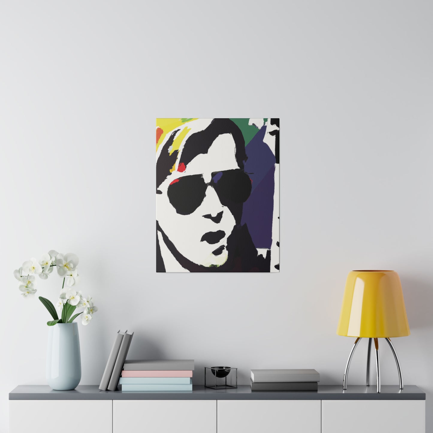 3723C - Rockstar Painting Print | Face | Abstract | Poster | Home Decor | Wall Art | Music Art | Canvas
