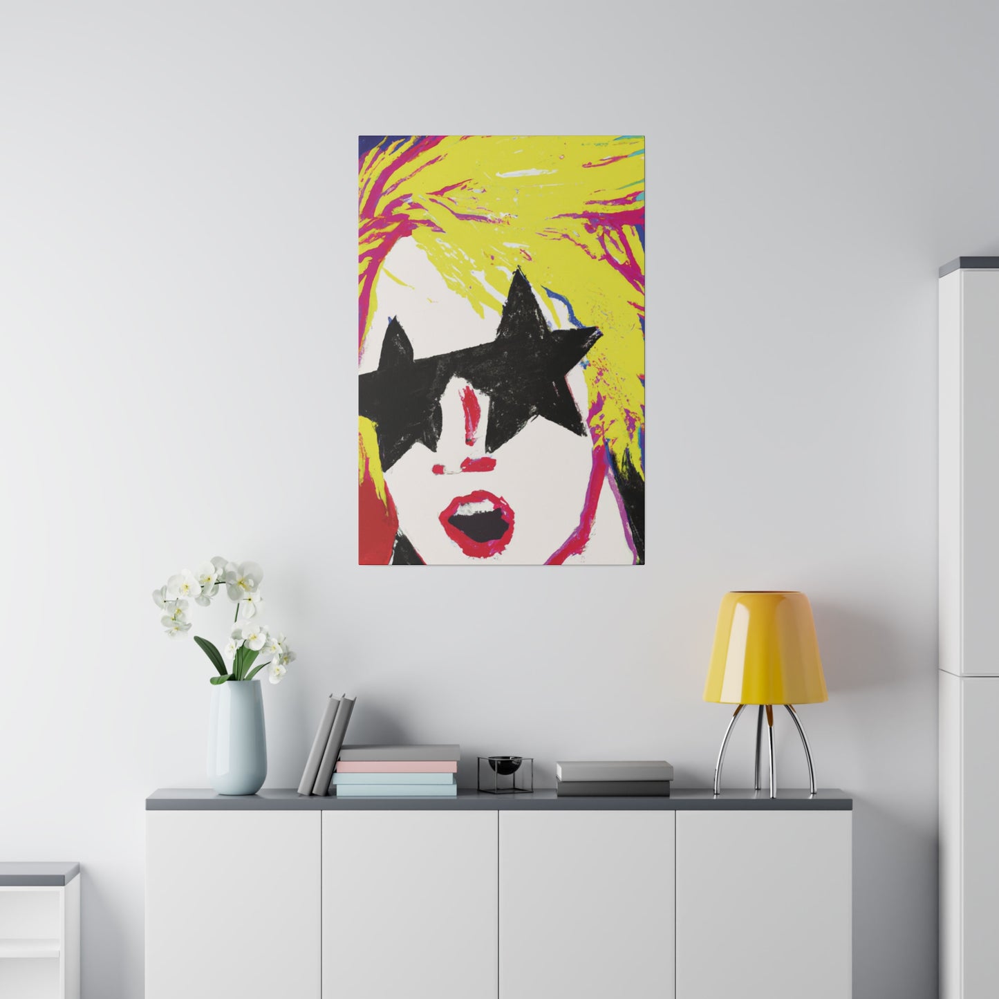 6723Z - Rockstar Painting Print | Face | Abstract | Poster | Home Decor | Wall Art | Music Art | Canvas