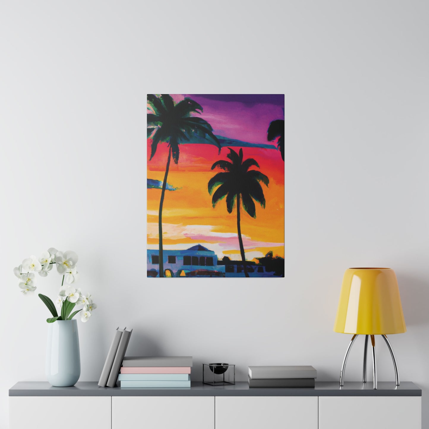 7785F - Miami Beach Sunset Painting Print | Miami | Beach | Sunset | Poster | Home Decor | Wall Art | Canvas