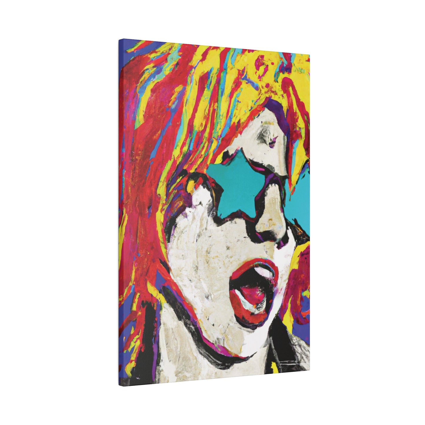 8876G - Rockstar Painting Print | Face | Abstract | Poster | Home Decor | Wall Art | Music Art | Canvas
