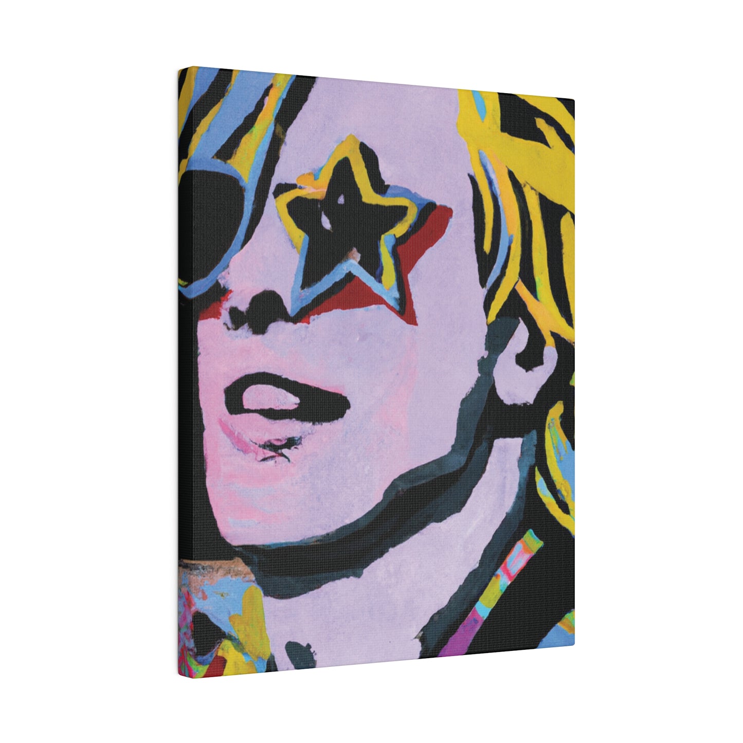 5027F - Rockstar Painting Print | Face | Abstract | Poster | Home Decor | Wall Art | Music Art | Canvas