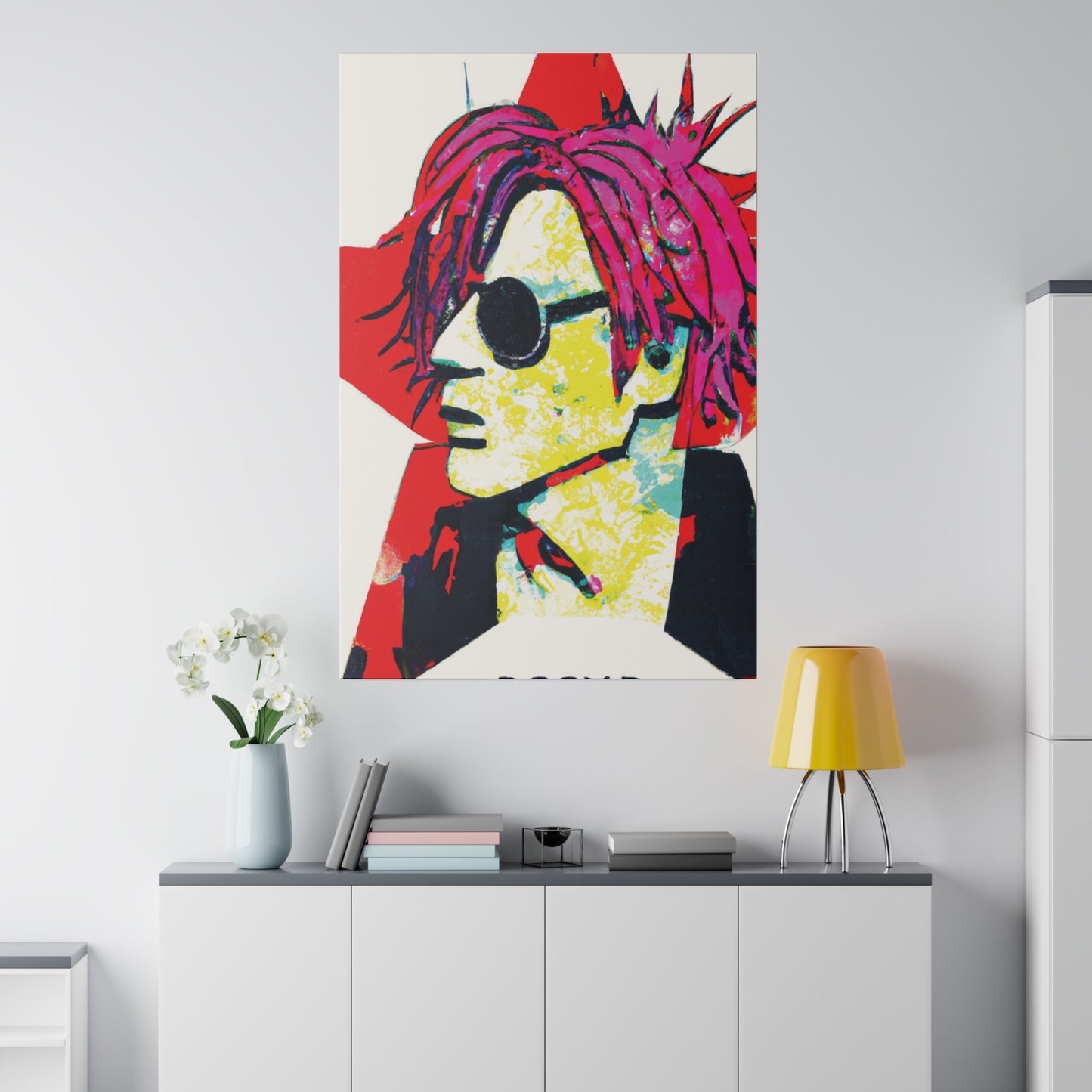 3019T - Rockstar Painting Print | Face | Abstract | Poster | Home Decor | Wall Art | Music Art | Canvas