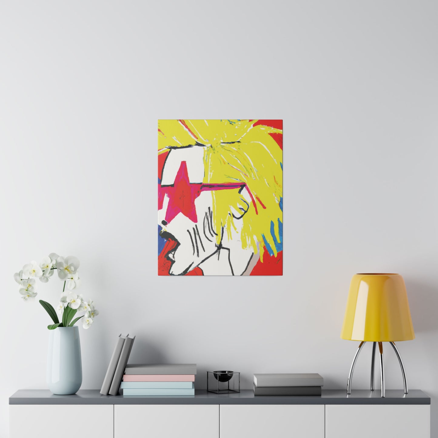 6719V - Rockstar Painting Print | Face | Abstract | Poster | Home Decor | Wall Art | Music Art | Canvas